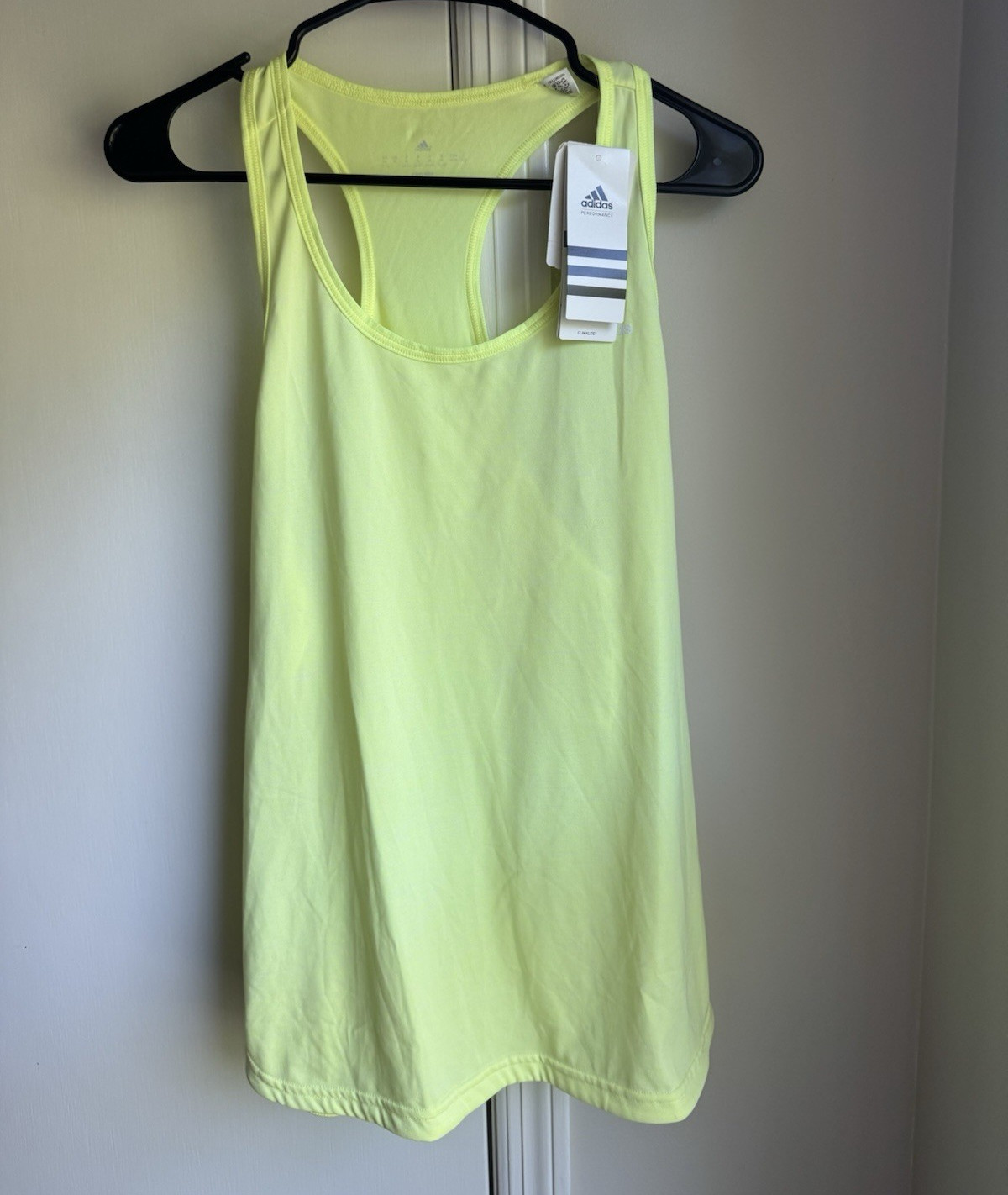 adidas Climalite Women’s Racerback Tank Top Yellow M Lightweight Scoop Neck
