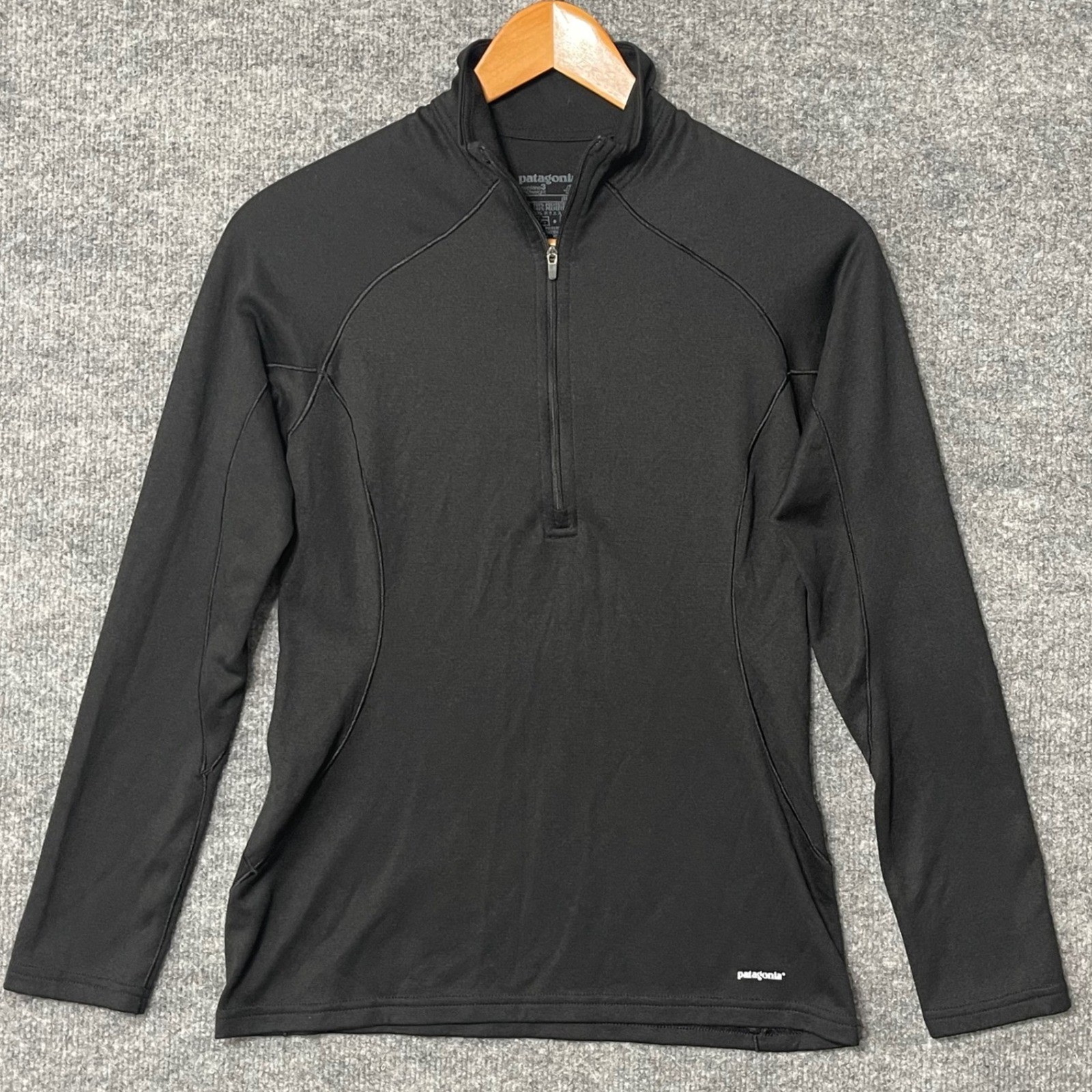 Patagonia Capilene 3 Midweight Black 1/4 Zip Pullover Long Sleeve Top Womens XS