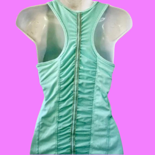 Kyodan Tank Top Cups Mesh & Ruching Turquoise Womens size Small
