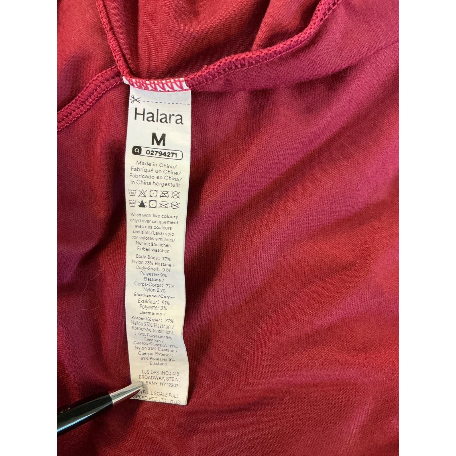 Halara SoftlyZero Airy Halter Draped Yoga Sports Top Burgundy Medium UPF 50+