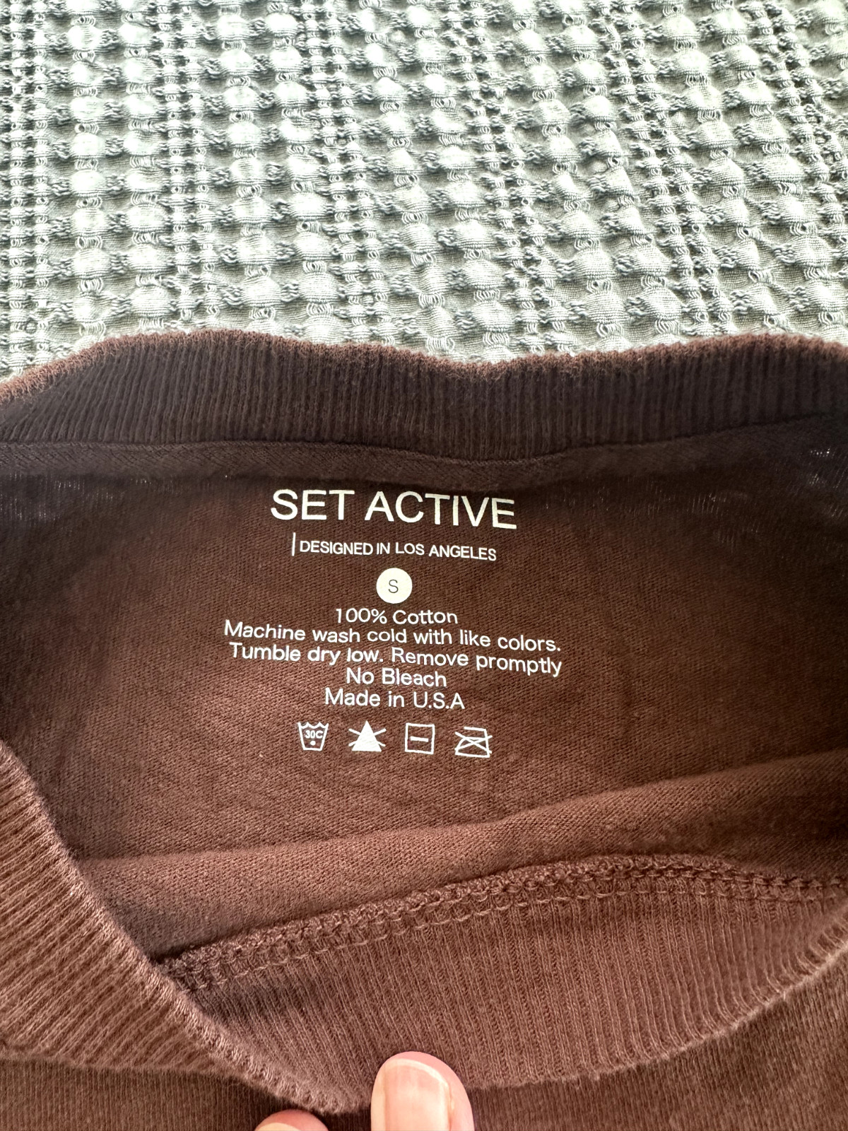 Set Active Crop Long Sleeve in Coco Size Small