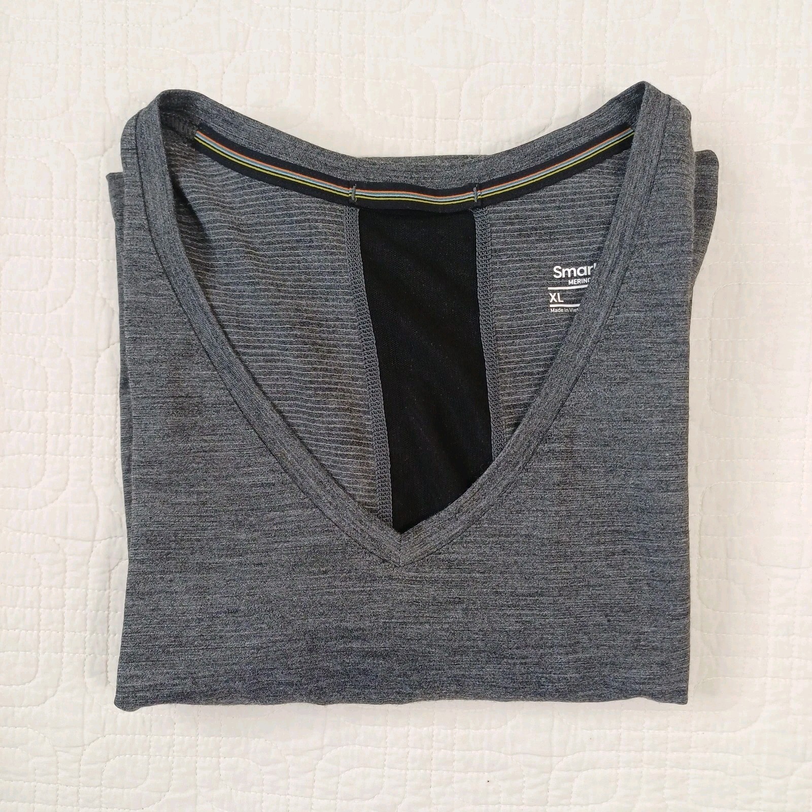 Smartwool 150 Merino Wool Base Layer Women Sz XL Grey Lightweight Top Breathable