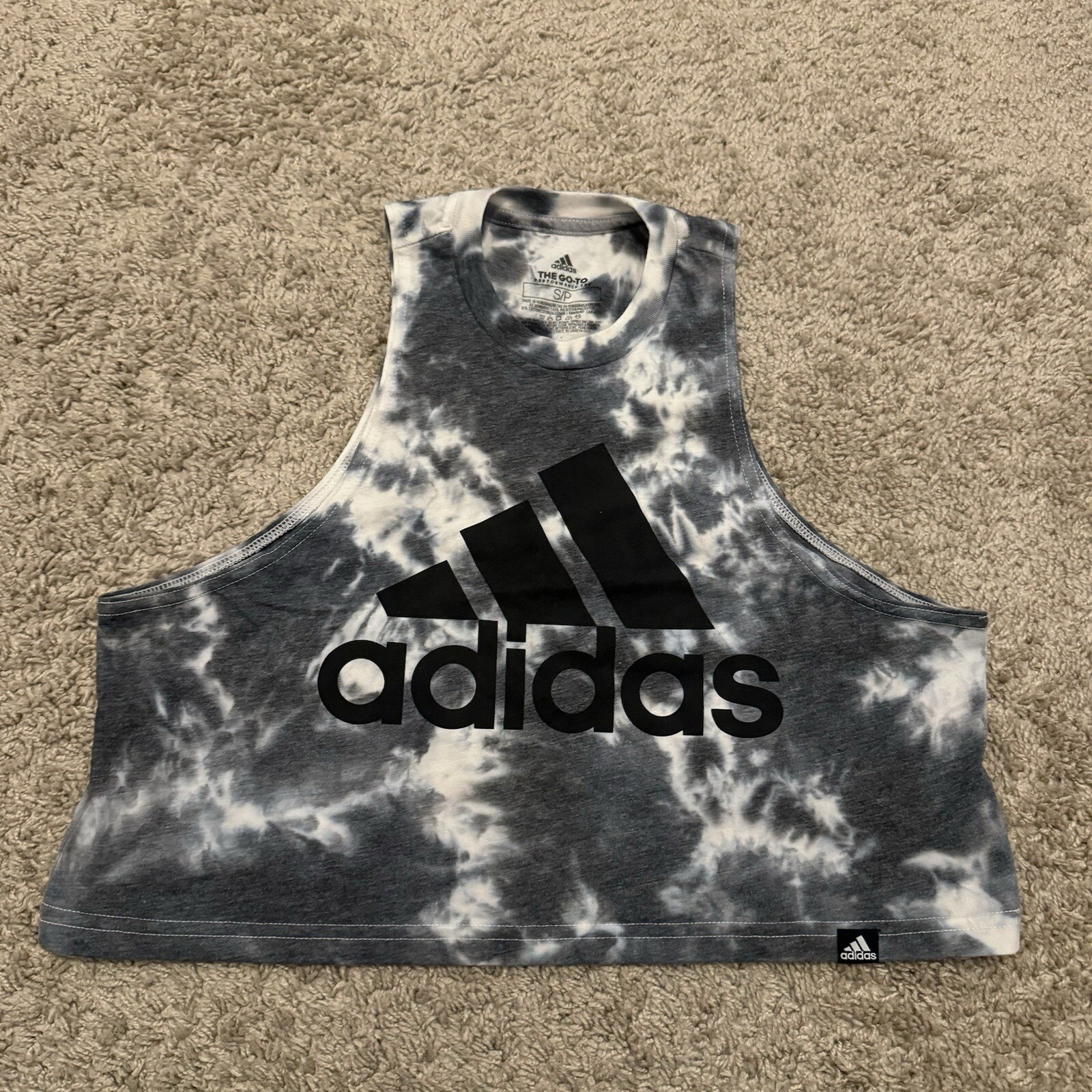 Adidas Go-To Performance Festival Crop Tank Top Womens Small CF7556 Tie Dye