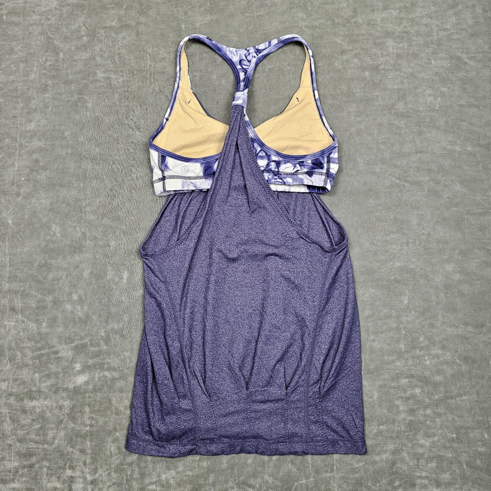 Lululemon No Limits Tank Top Womens 4 Purple Built In Bra Yoga Workout Gym