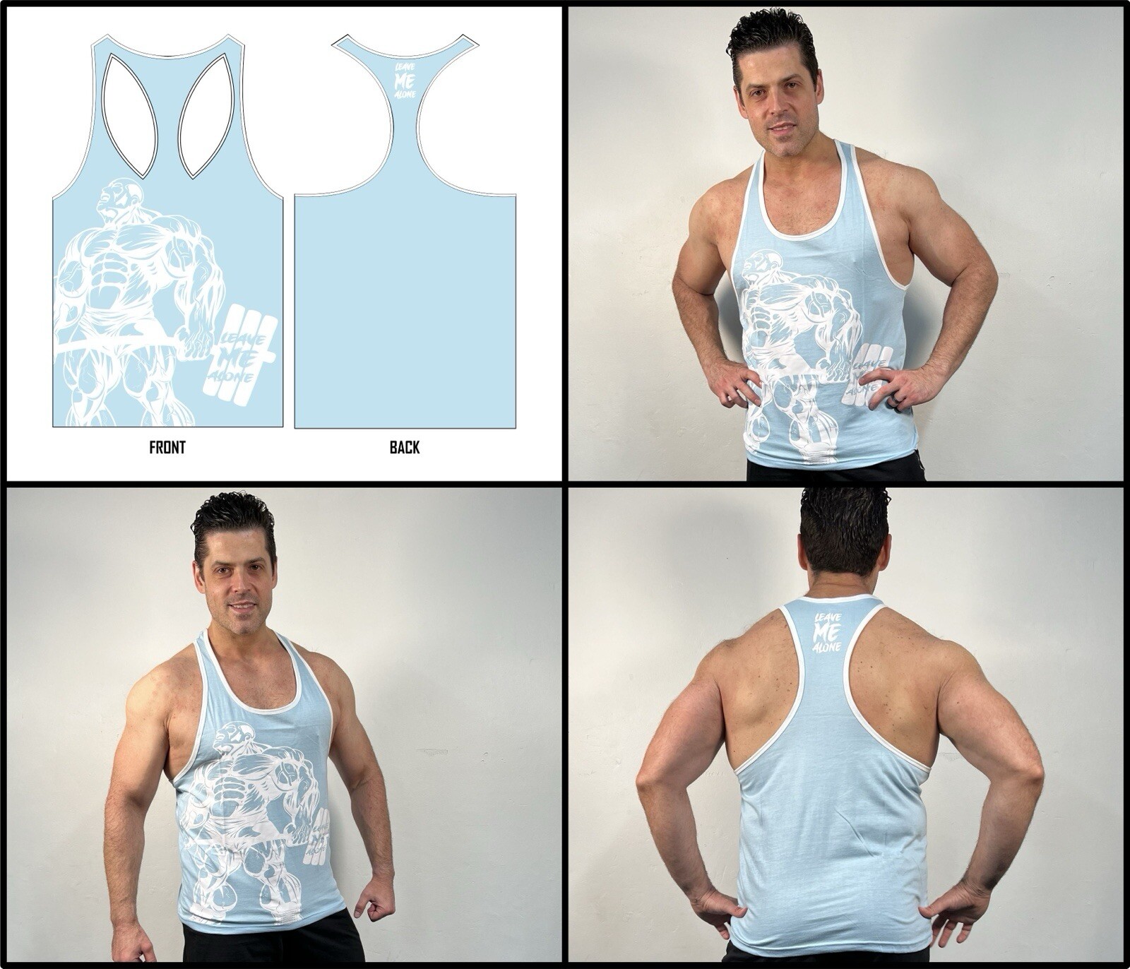 Y BACK SINGLET / T BACK SINGLET / ACTIVE WEAR TRAINING SINGLET / Leave Me Alone