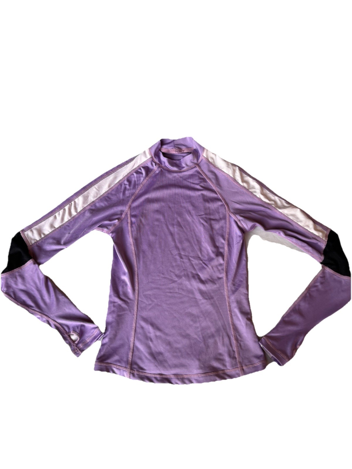 Speedo Size XS Purple Long Sleeve High Neck Athletic Workout Top Athleisure