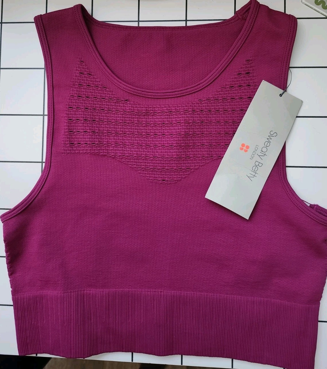 Sweaty Betty London NWT 360 Workout Bra Sz Lg Stretch Phlox Pink Sports Seamless