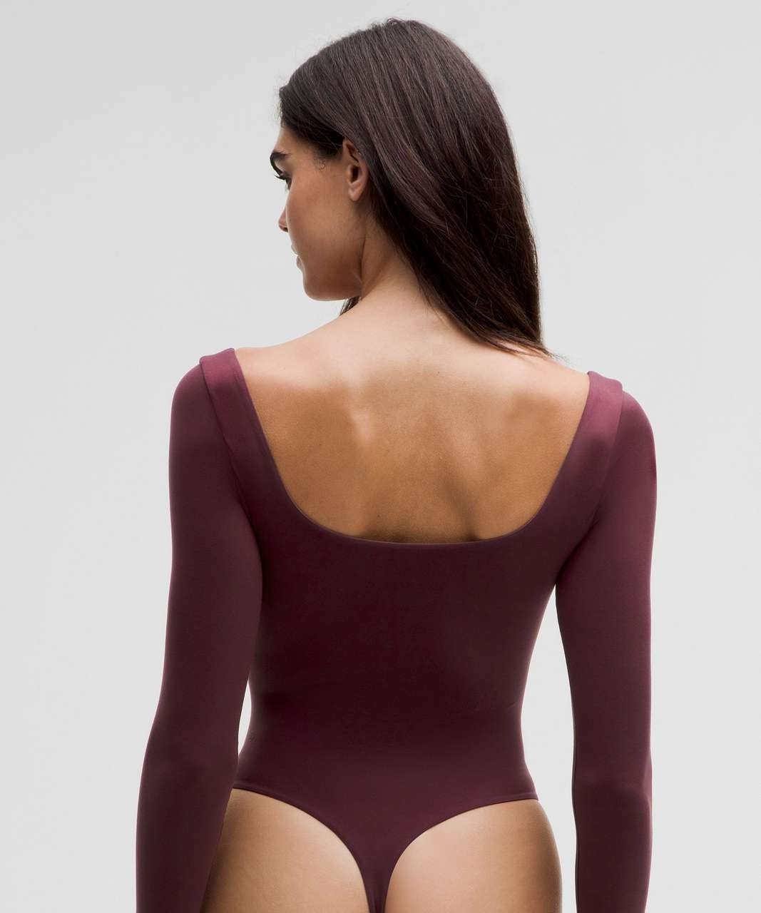 Lululemon Wundermost Ultra Soft Squareneck Bodysuit M Garnet
