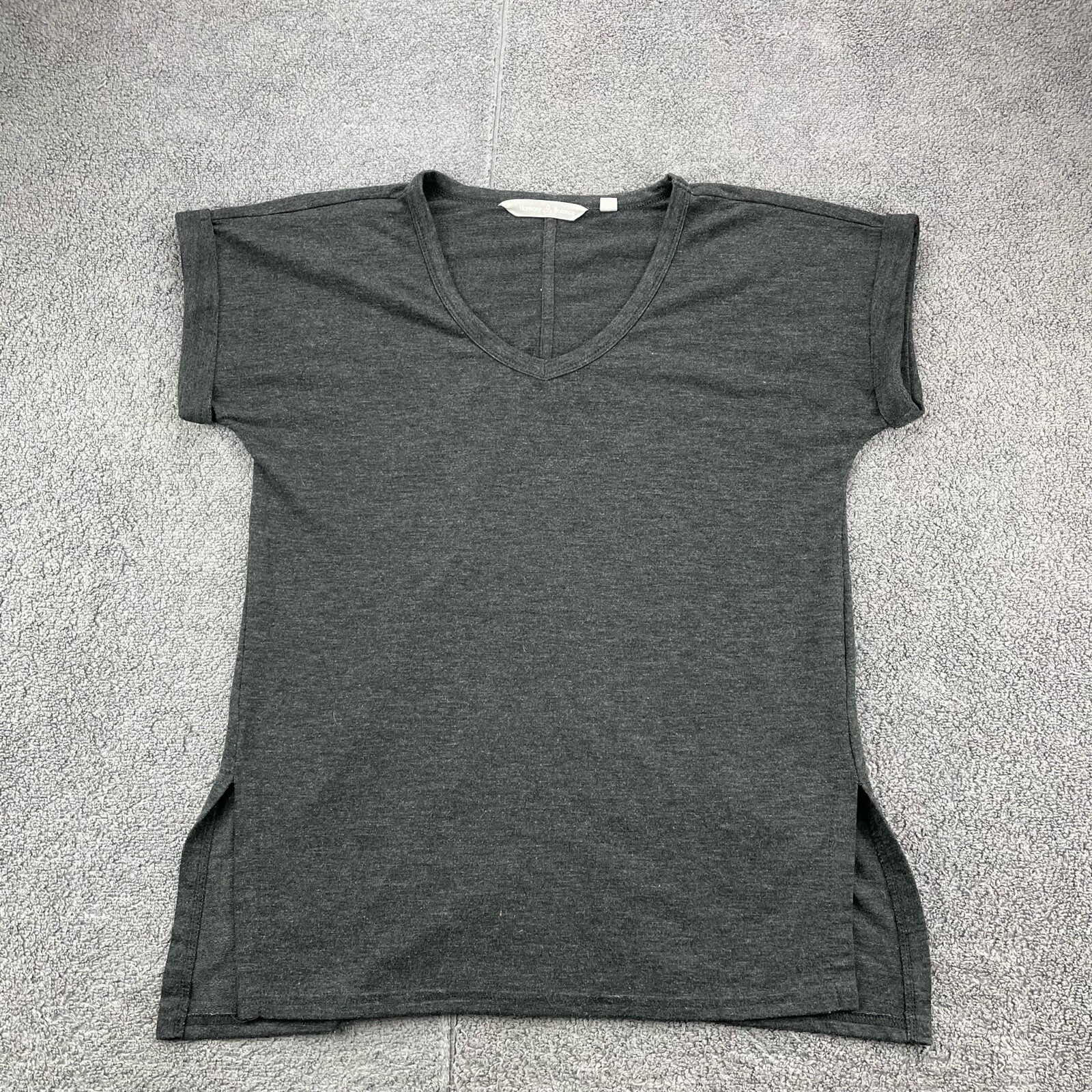 Harmony Balance Shirt Womens Small Gray Short Sleeve Comfy Athletic Stretch