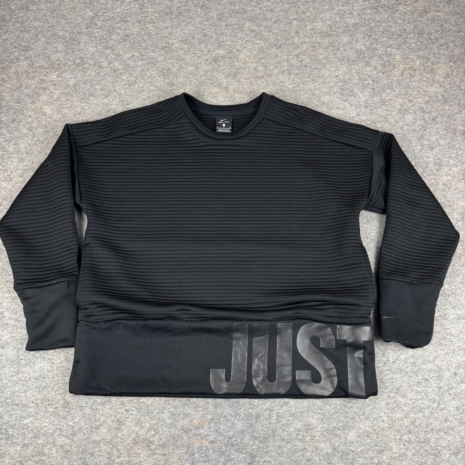 Nike Dri Fit Training Cropped Sweatshirt Just Do It Black Womens Small S