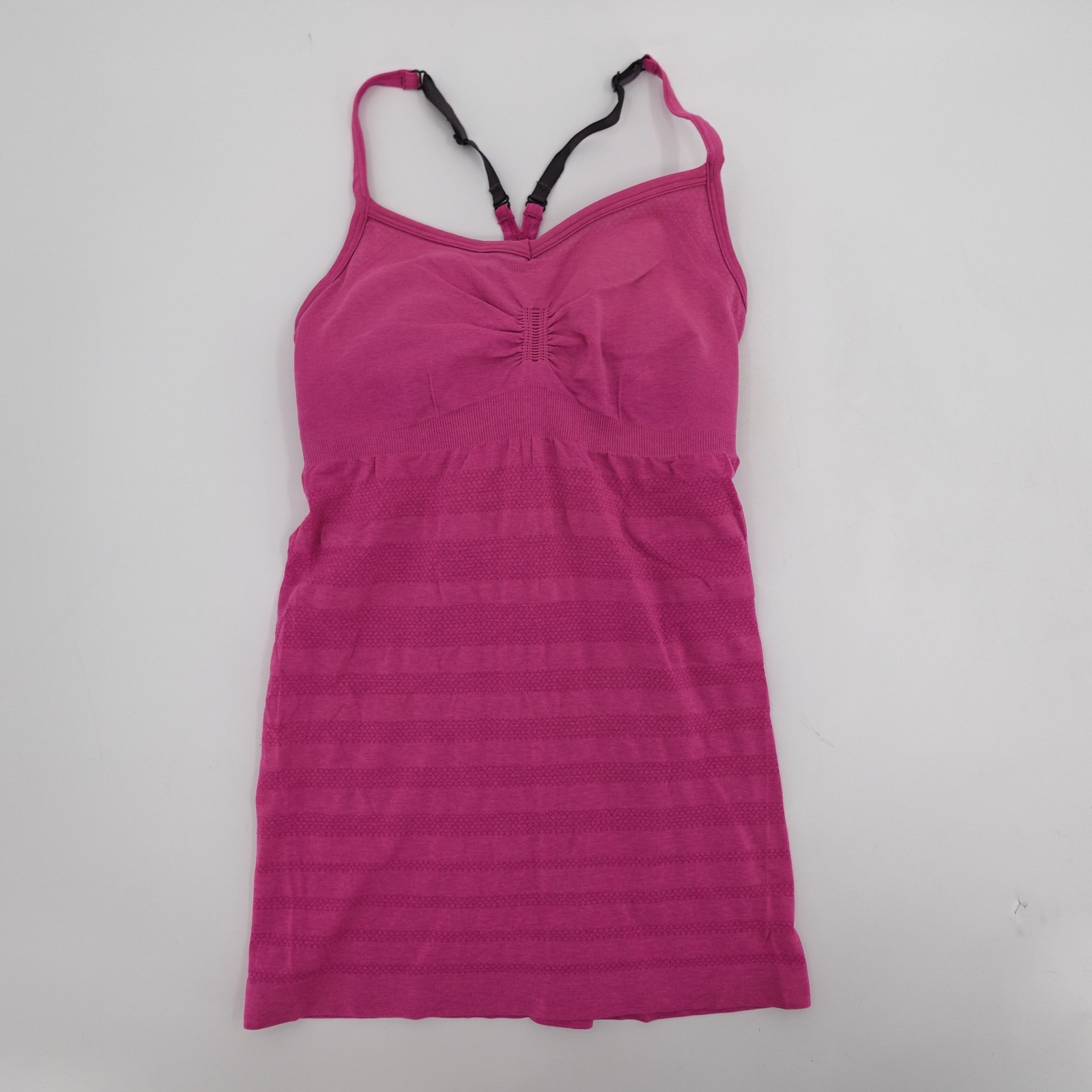 Lululemon Tank Top Womens Pink Striped Seamless Adjustable Strap Yoga Athletic