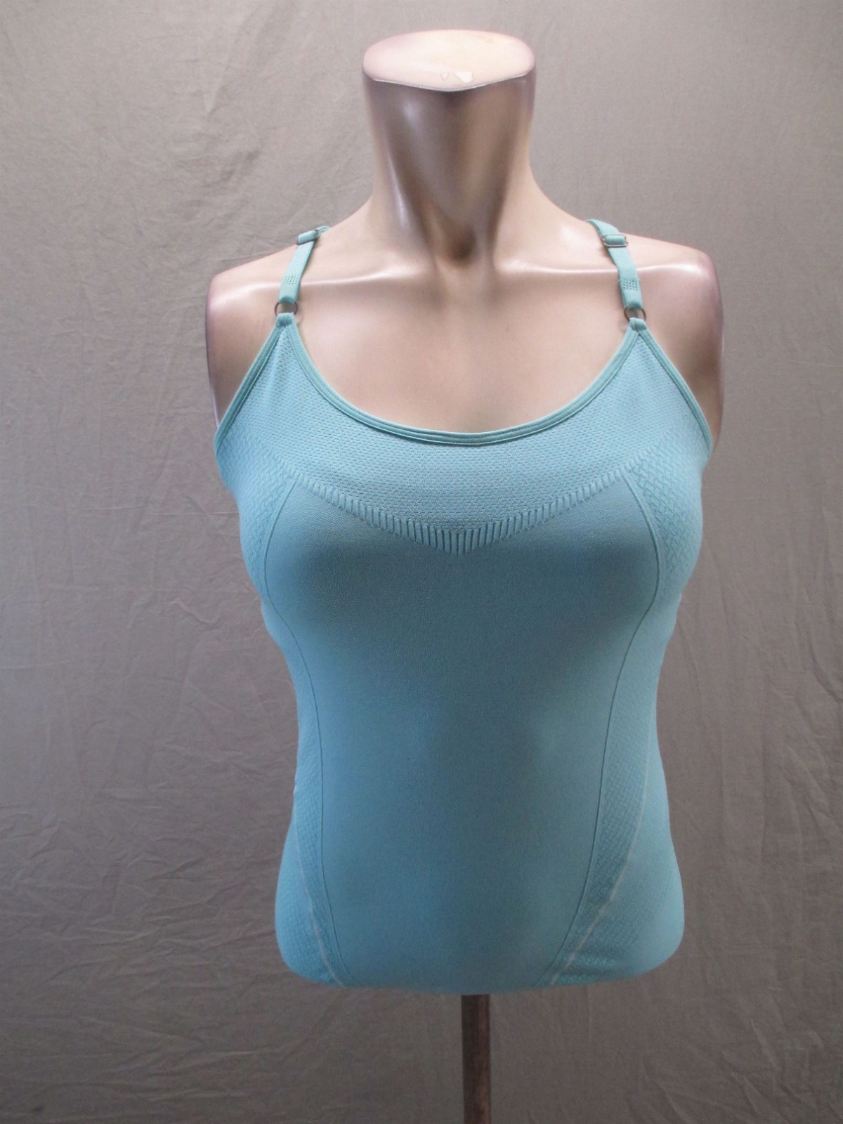 Nike Size M/L Womens Blue Stretch Adjustable Straps Athletic Sport Logo Tops 074