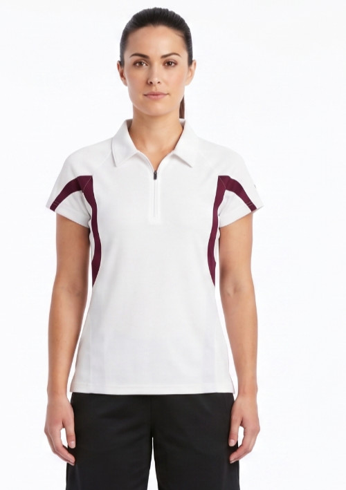 Champion Womens Double Dry Moisture Wicking 1/4 Zip White Polo Shirt New XS, S,L
