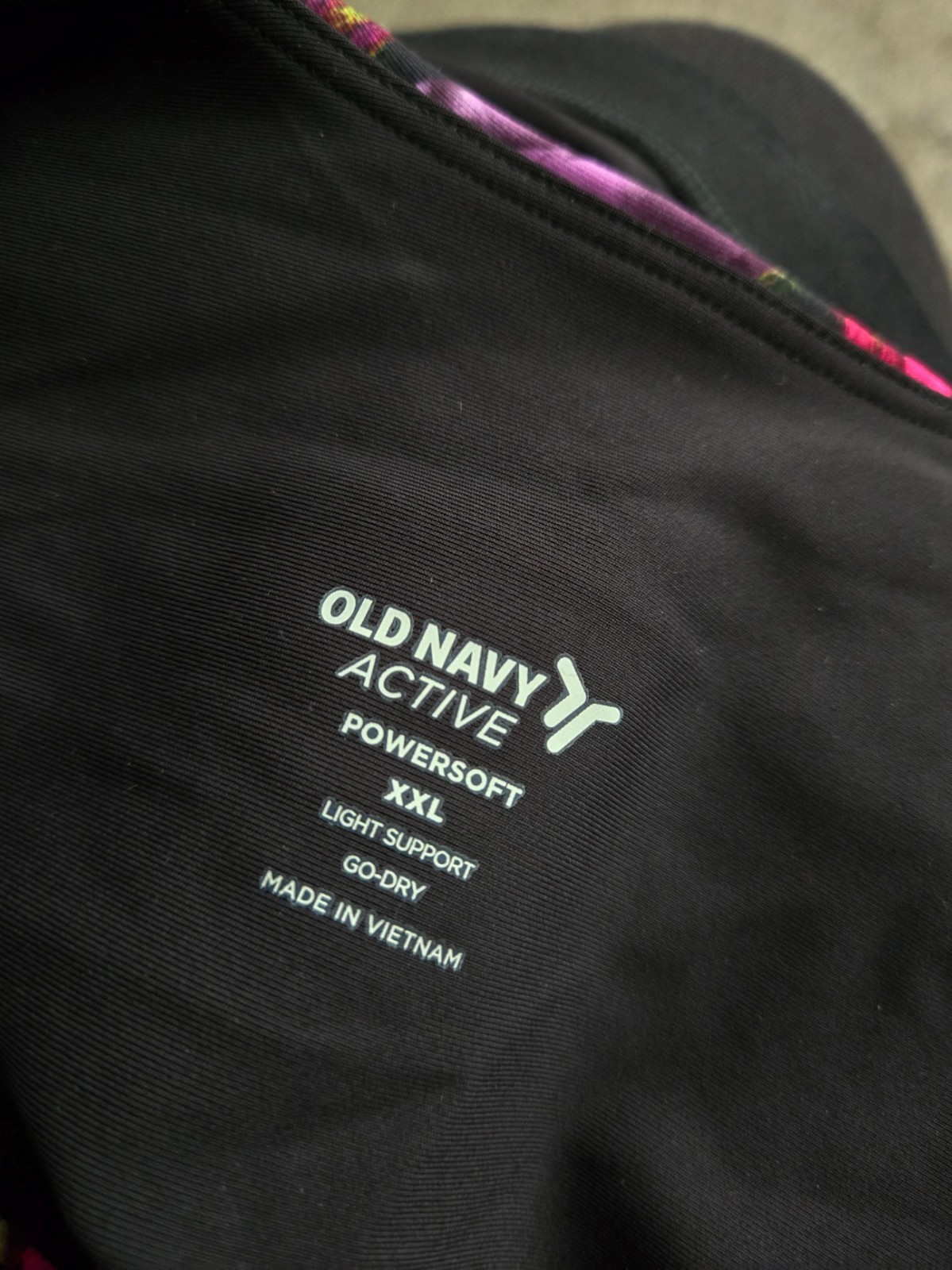 Old Navy Active floral workout top built-in padded sports bra womens XXL