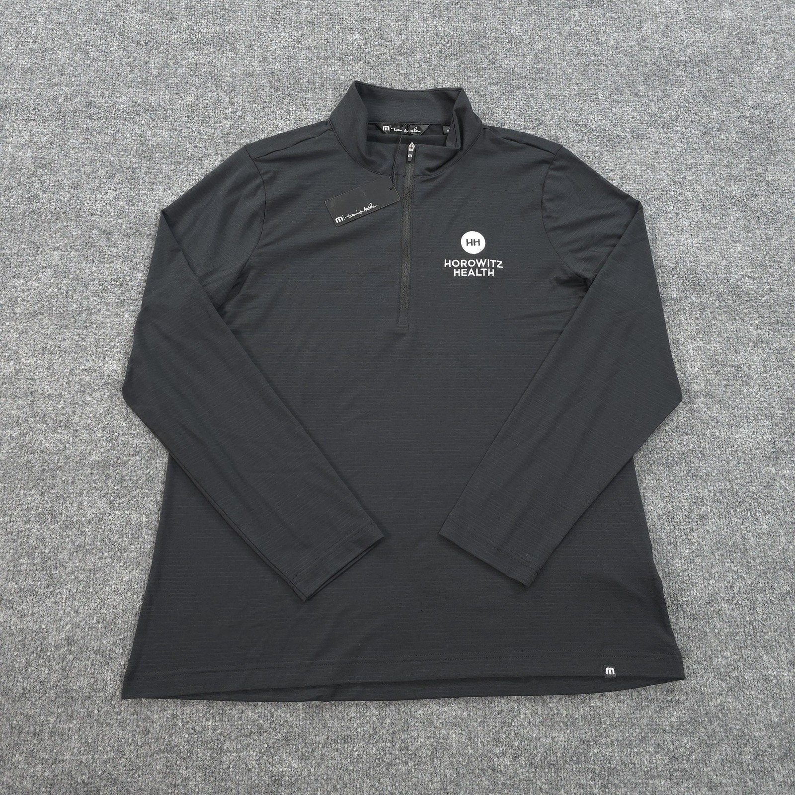 Travis Mathew Shirt Womens XL Black Crestview 1/4 Zip Pullover Performance Golf