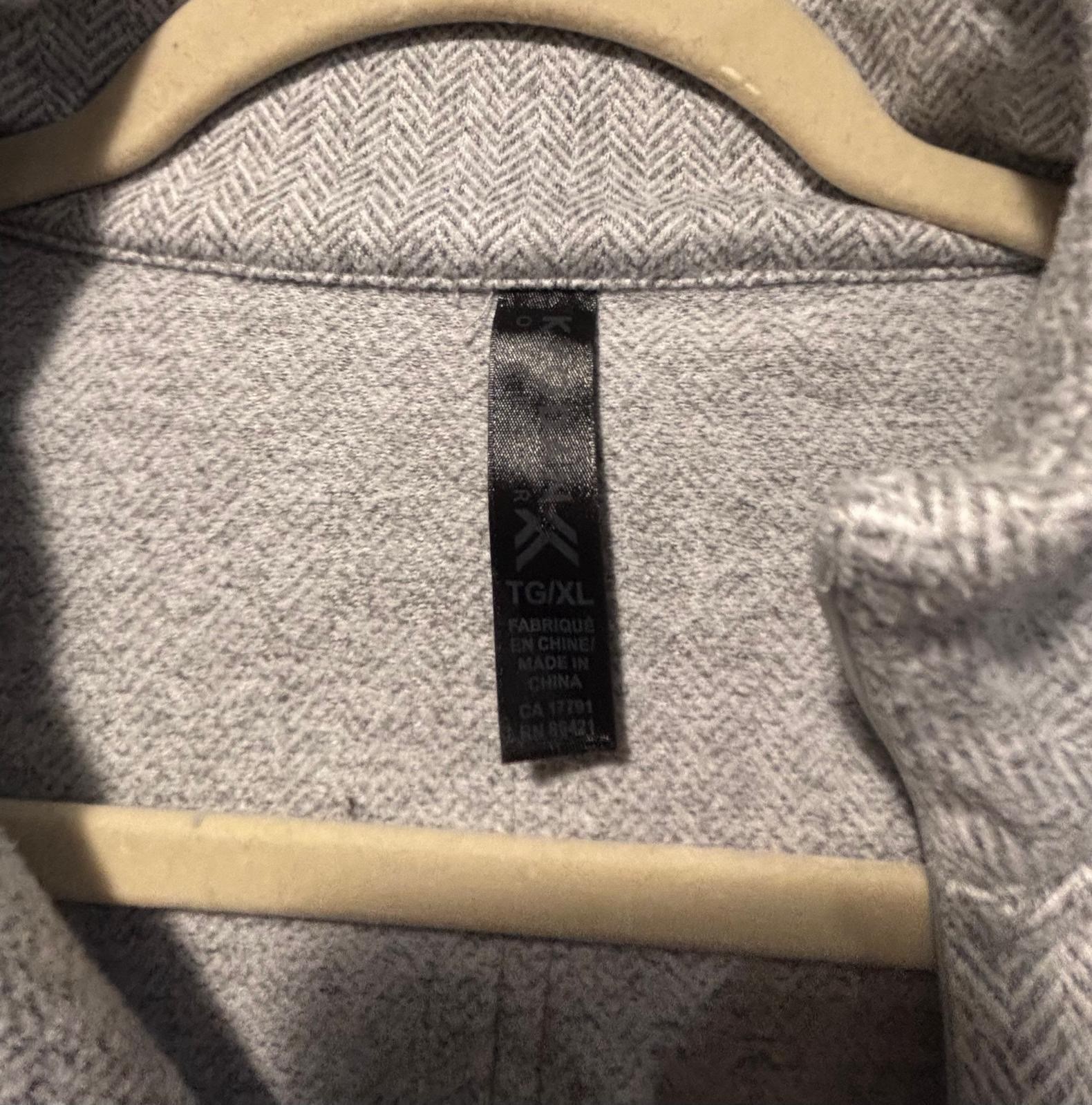 Kyodan Performance 1/4 Zip Pullover Gray Herringbone Women’s Size XL Thumbholes