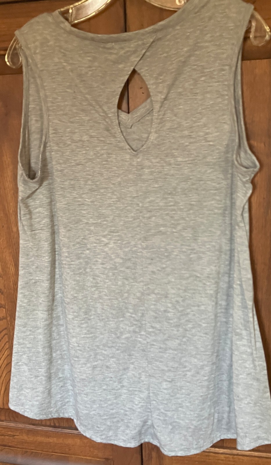 LA THREADS Gray L Tank w/ Keyhole back DRINK WINE SAVE ANIMALS TAKE NAPS