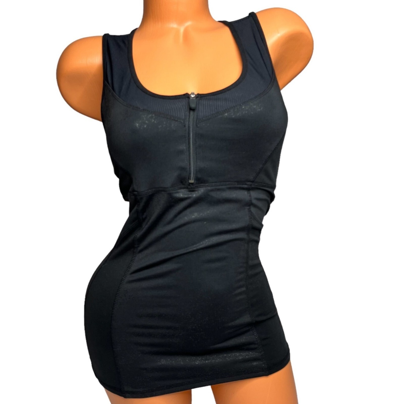 Cynthia Rowley Tank Top Womens Black Sleeveless Athletic Bodycon Shirt Size XS