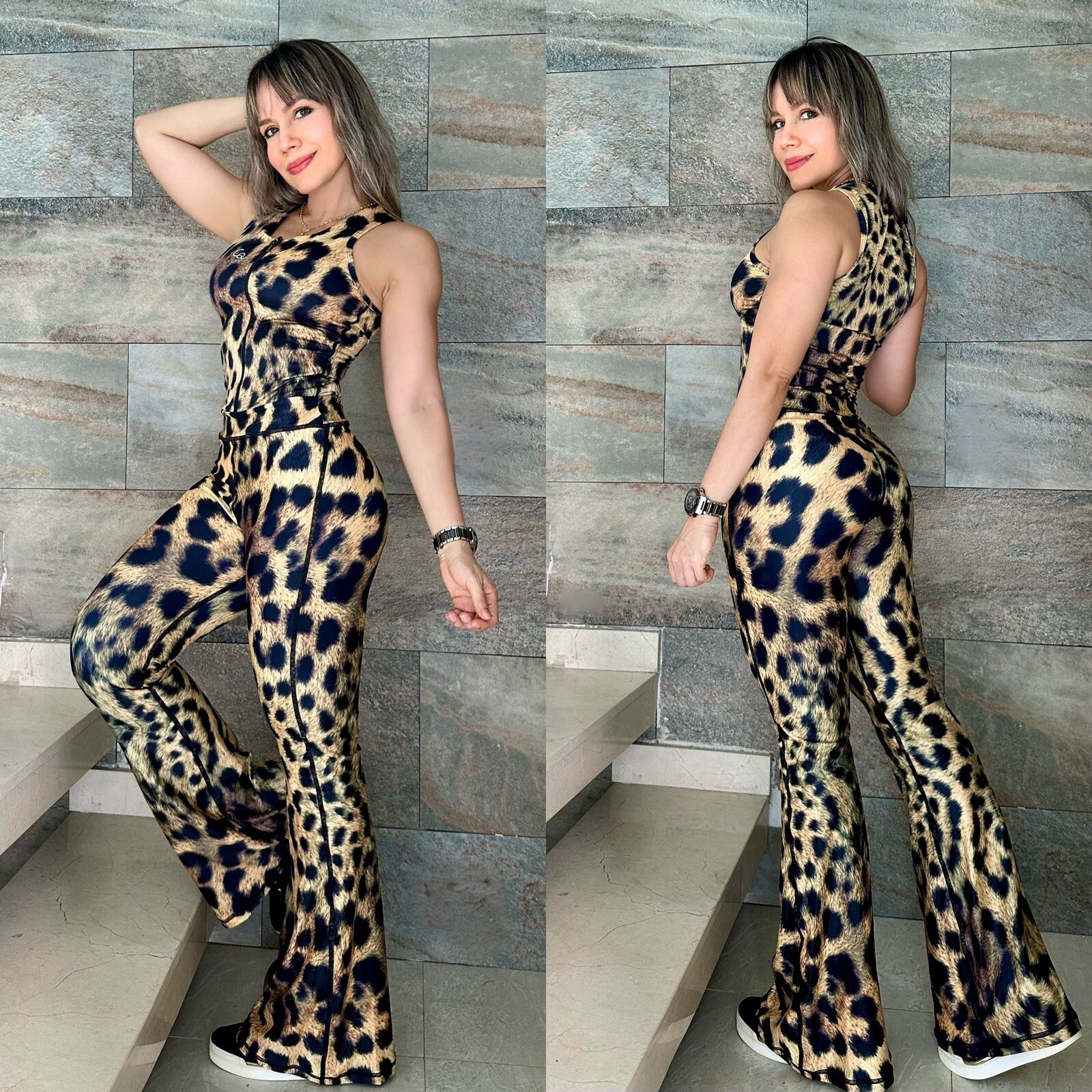 Colombian Brazilian Women’s Jumpsuit Enterizo Bell Boot Microfiber S M L Casual