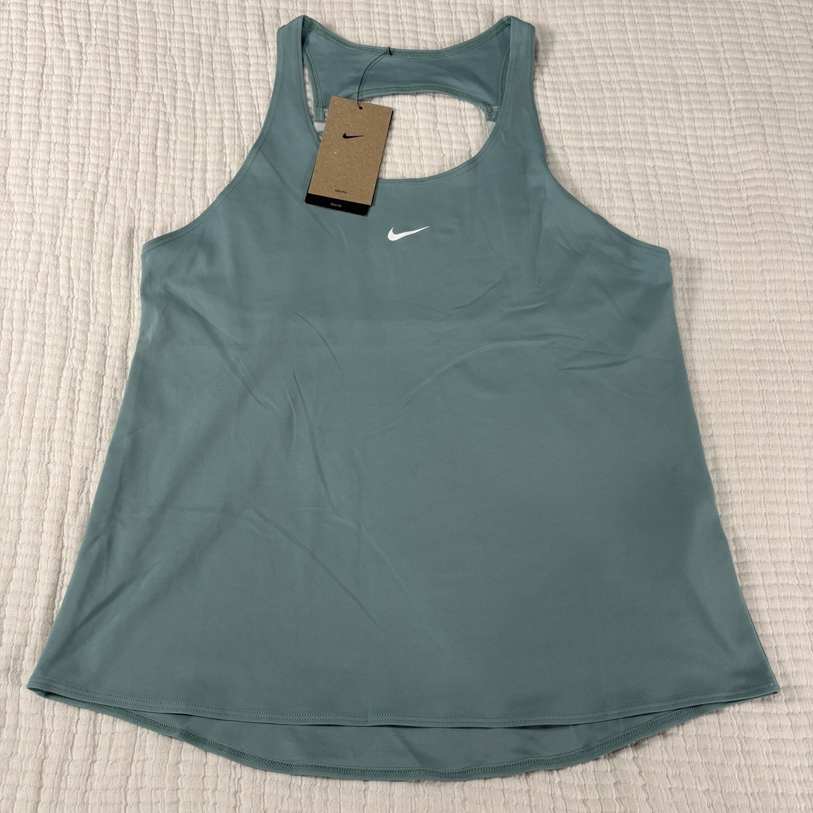 Nike Pro Tank Top Womens Medium Teal Dri Fit Running Training Gym Active NEW