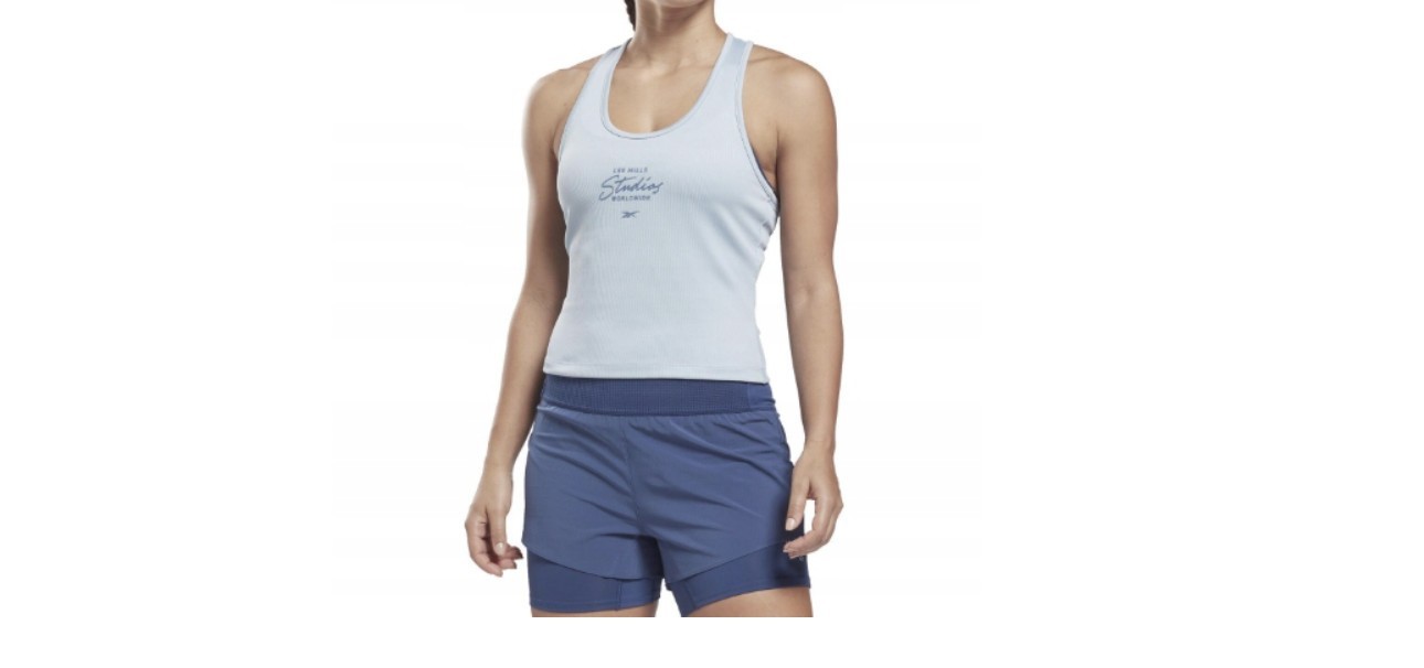Reebok HD4155 Les Mills Studio Worldwide Rib Tank Blue ( L )