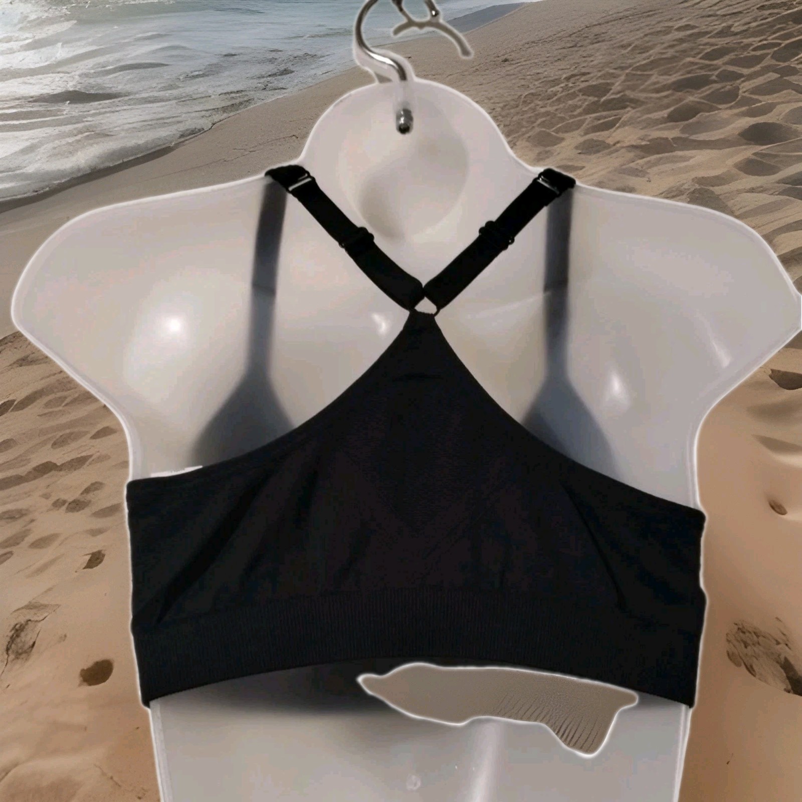 BCG LOW SUPPORT BLACK EXERCISE BRA- SIZE LARGE