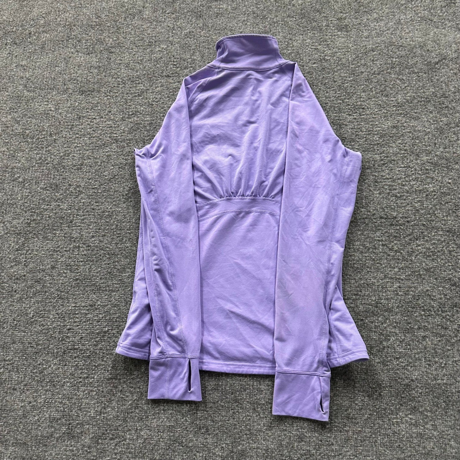 Adidas Pullover Womens Size L Purple Climalite Ruched Quarter Zip Thumbhole Cuff