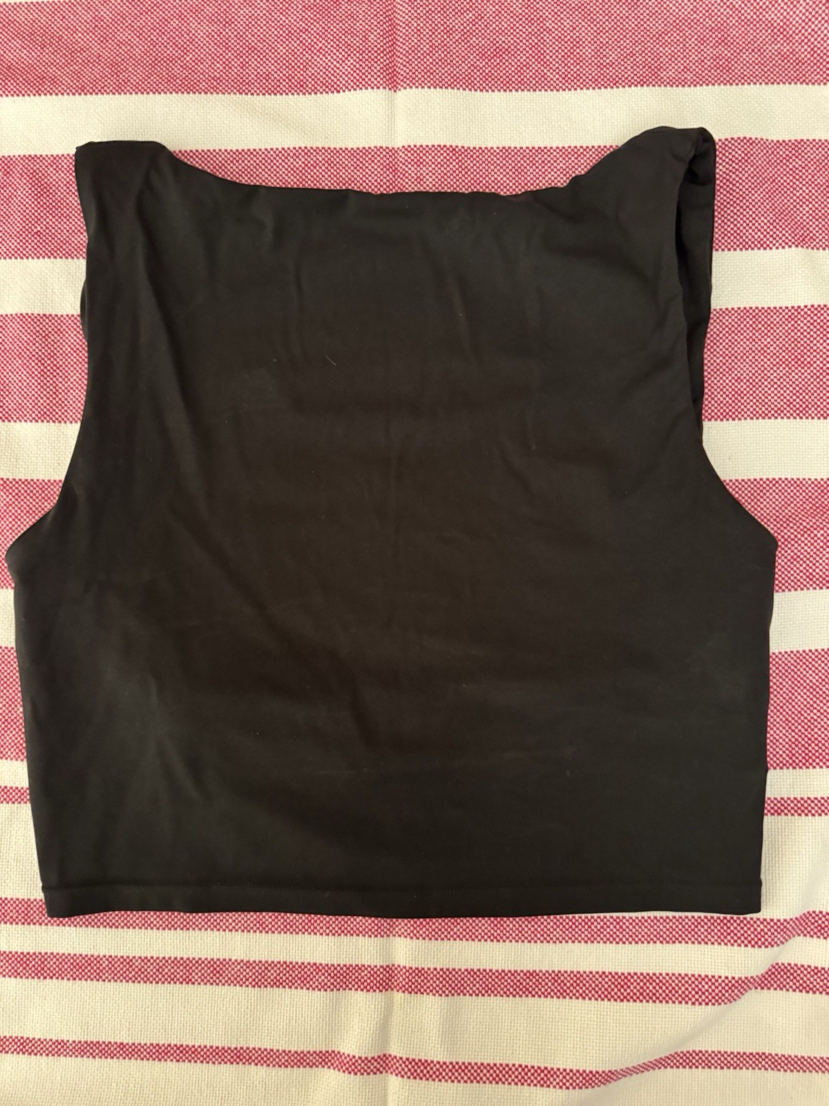 Black Women’s Cropped Sleeveless Tank Top L Polyamide Elastane Activewear