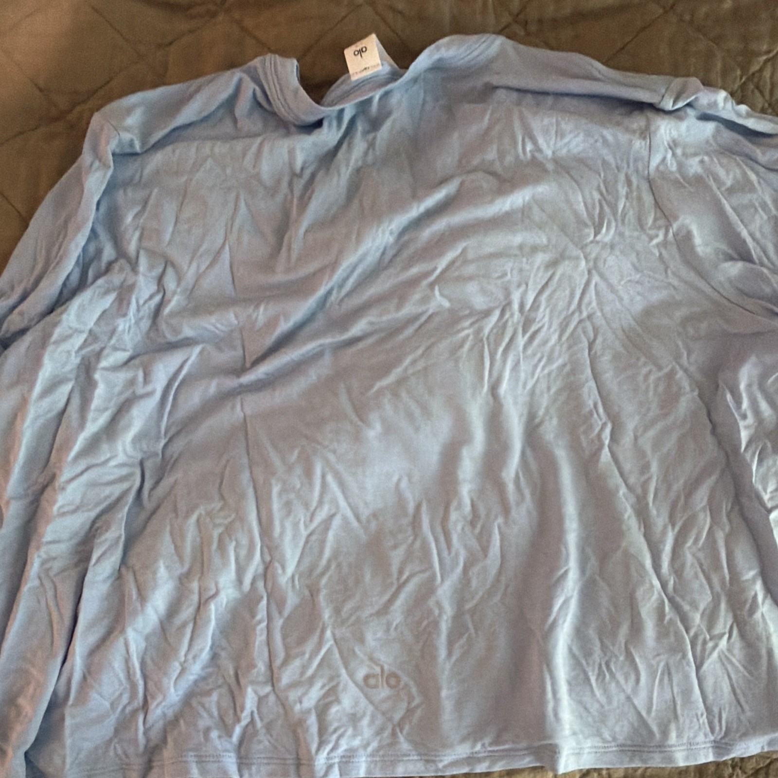 Alo Yoga Women’s Blue Crew Neck Short Sleeve Stretch T-Shirt, Size L