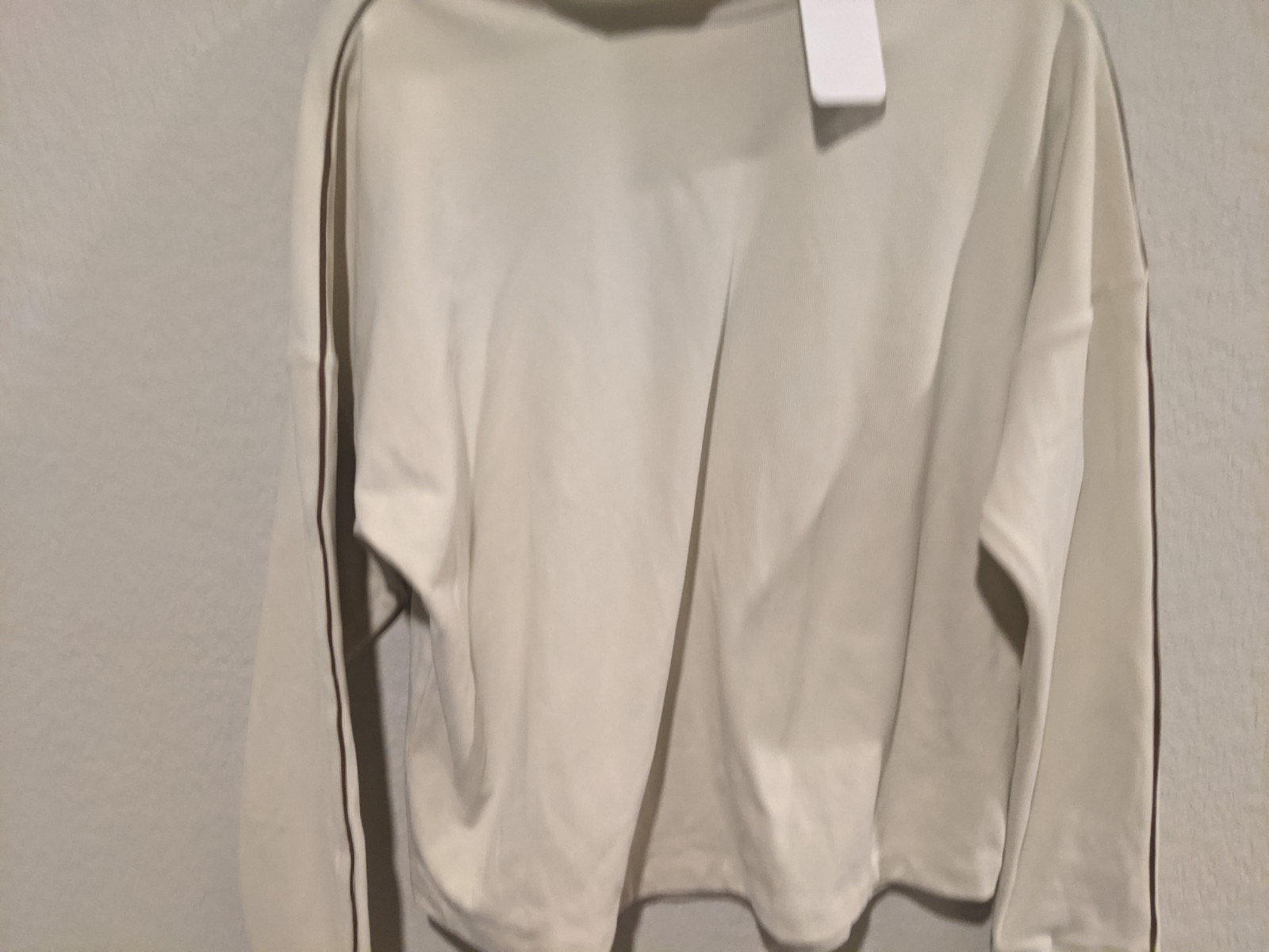 Varley Rona High Neck Midlayer Pullover Long Sleeve Cotton Beige Small NWT
