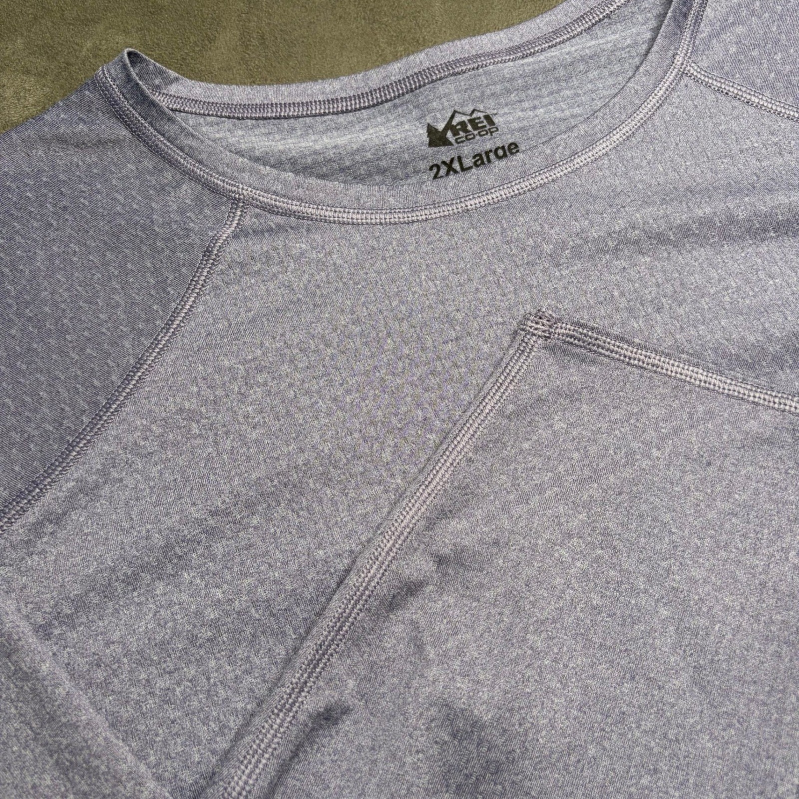 REI Co-op Performance Shirt Womens Sz 2XL Purple Heathered Raglan Long Sleeve