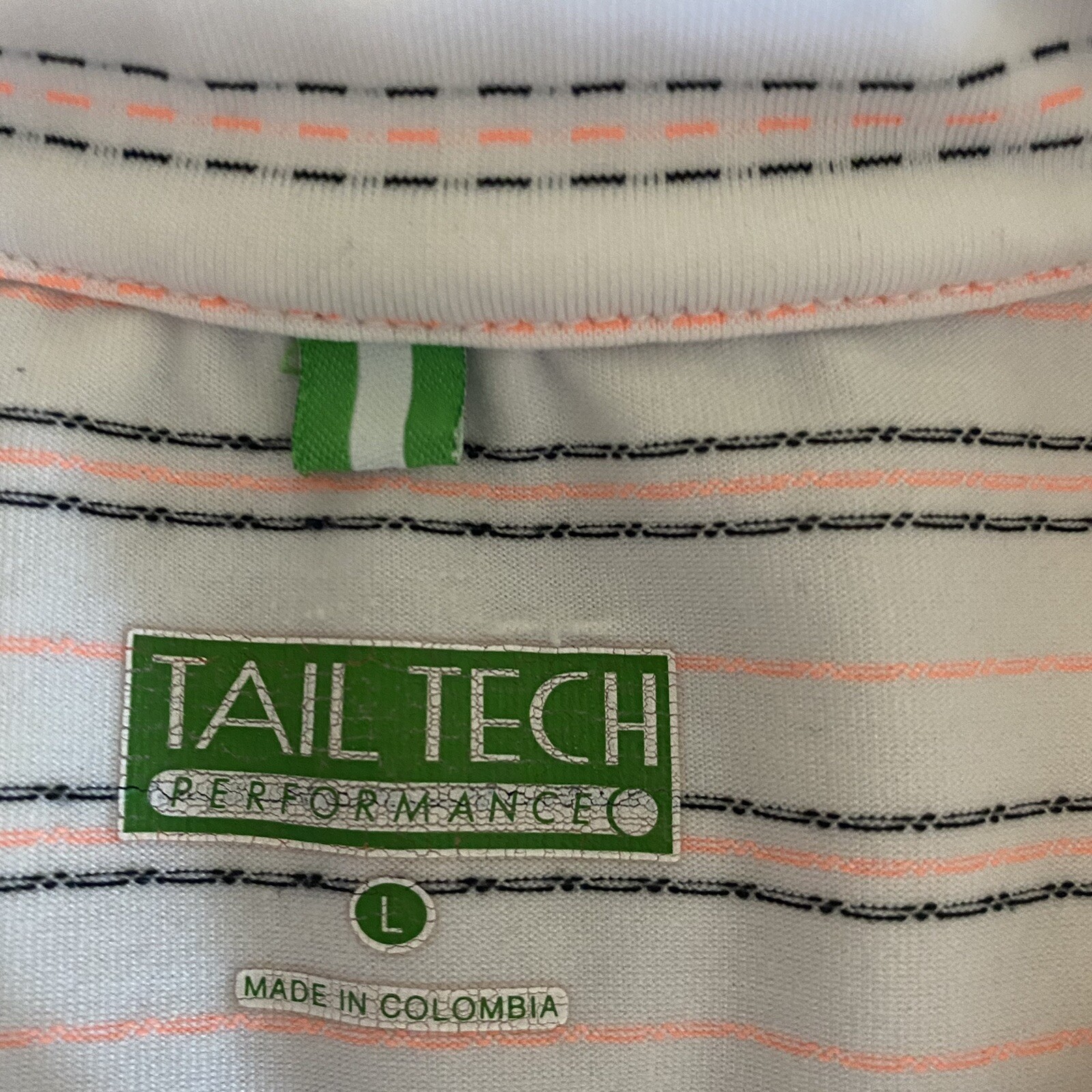 Tail Tech Performance Womens Multicolor Short Sleeve 1/4 Zip Activewear Top Sz L