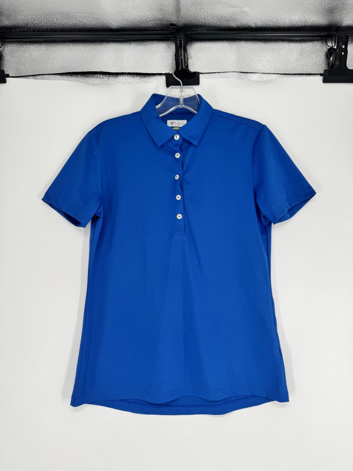 Greg Norman Play Dry Polo Shirt Womens Small Blue Short Sleeve Golf Performance