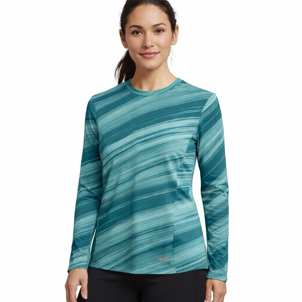 Nike Golf Top Womens Dri Fit Tour Performance Size Small Green Long Sleeve