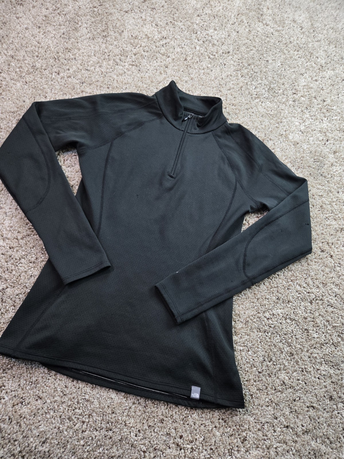 The North Face Pullover Womens Small Black 1/4 Zip Long Sleeve Flash Dry