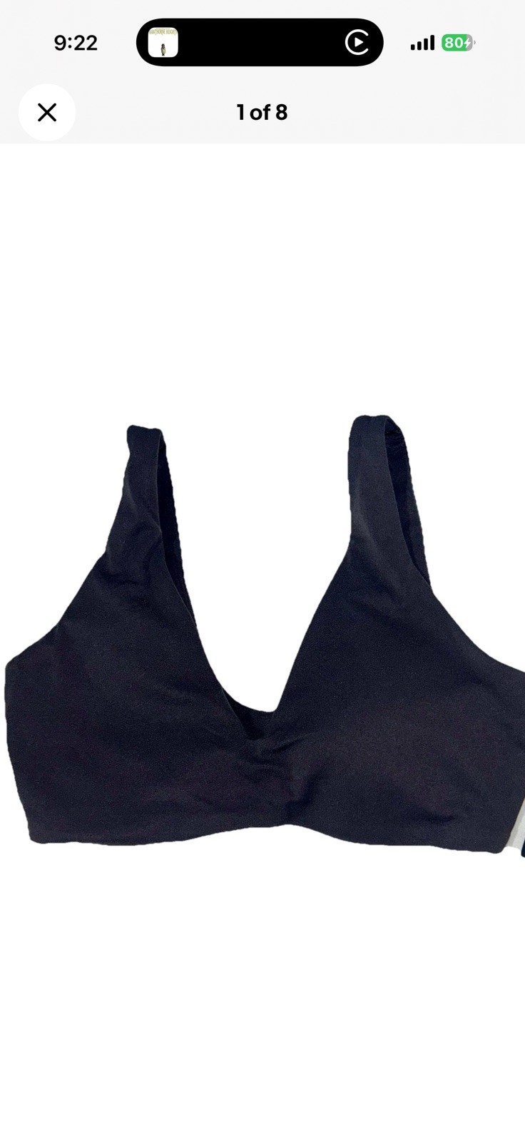 Oner Active SoftMotion Scoop Back Bralette Soft Black UK M NWOT SM/MD