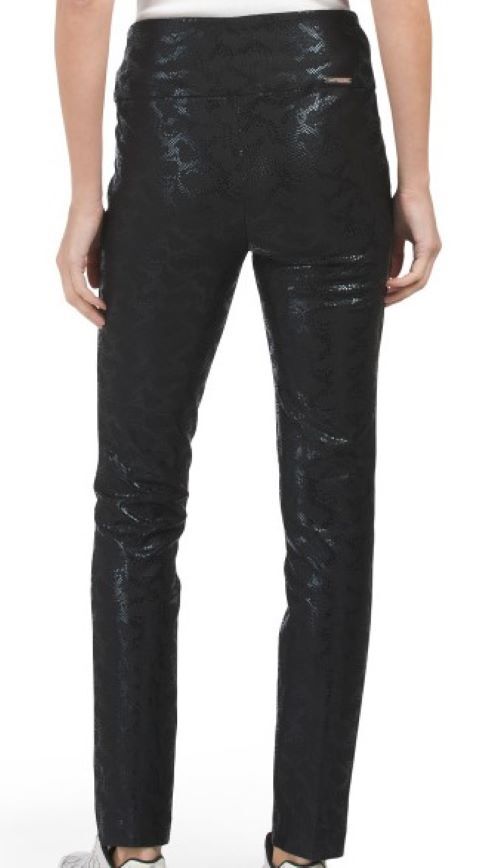 NWT SWING CONTROL BLACK SHINY SNAKE PULLON STRETCH GOLF PANTS 4 6 8 10 12 14