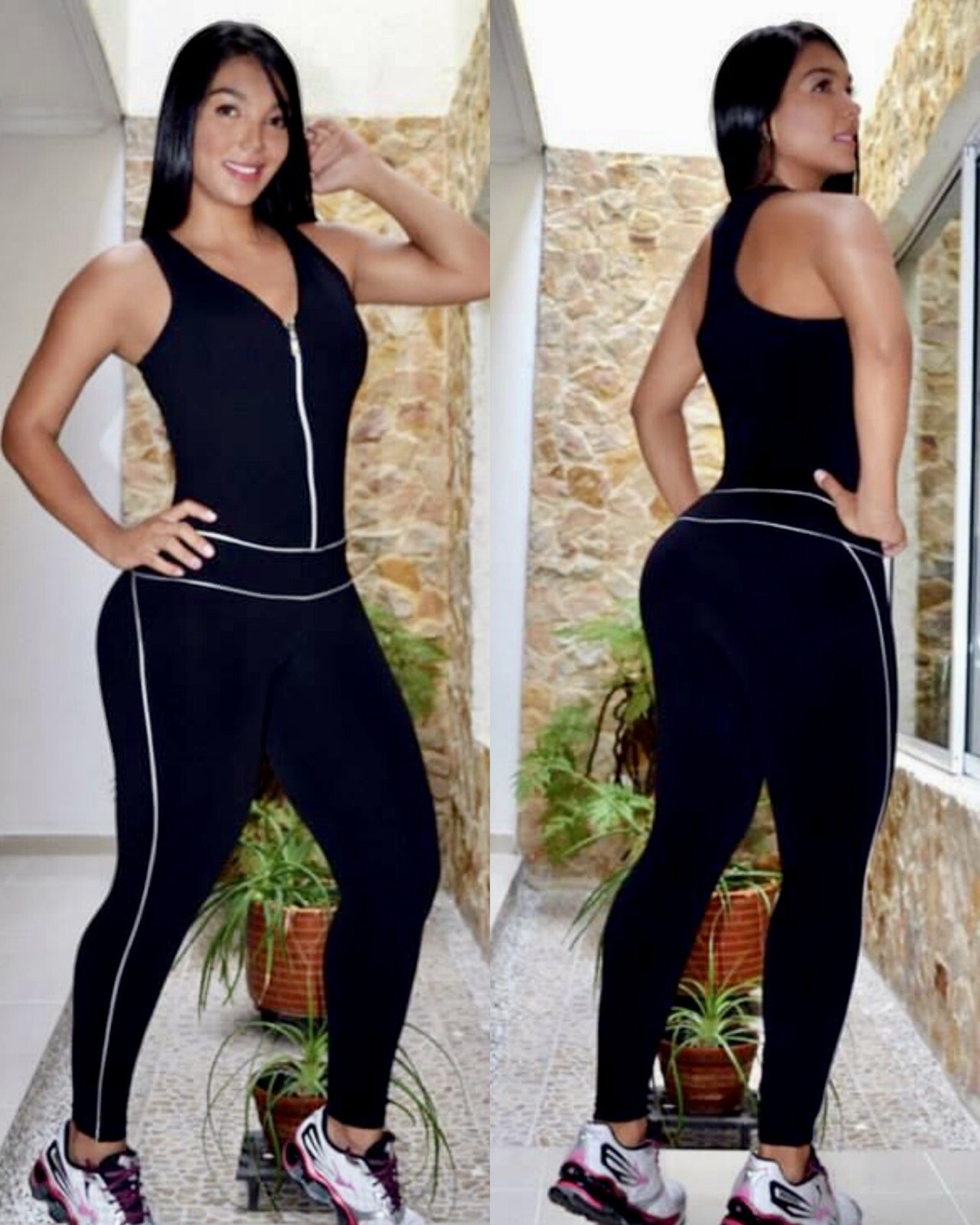 Colombian Brazilian Women’s Jumpsuit Enterizo Microfiber S M L Gym Workout Gym