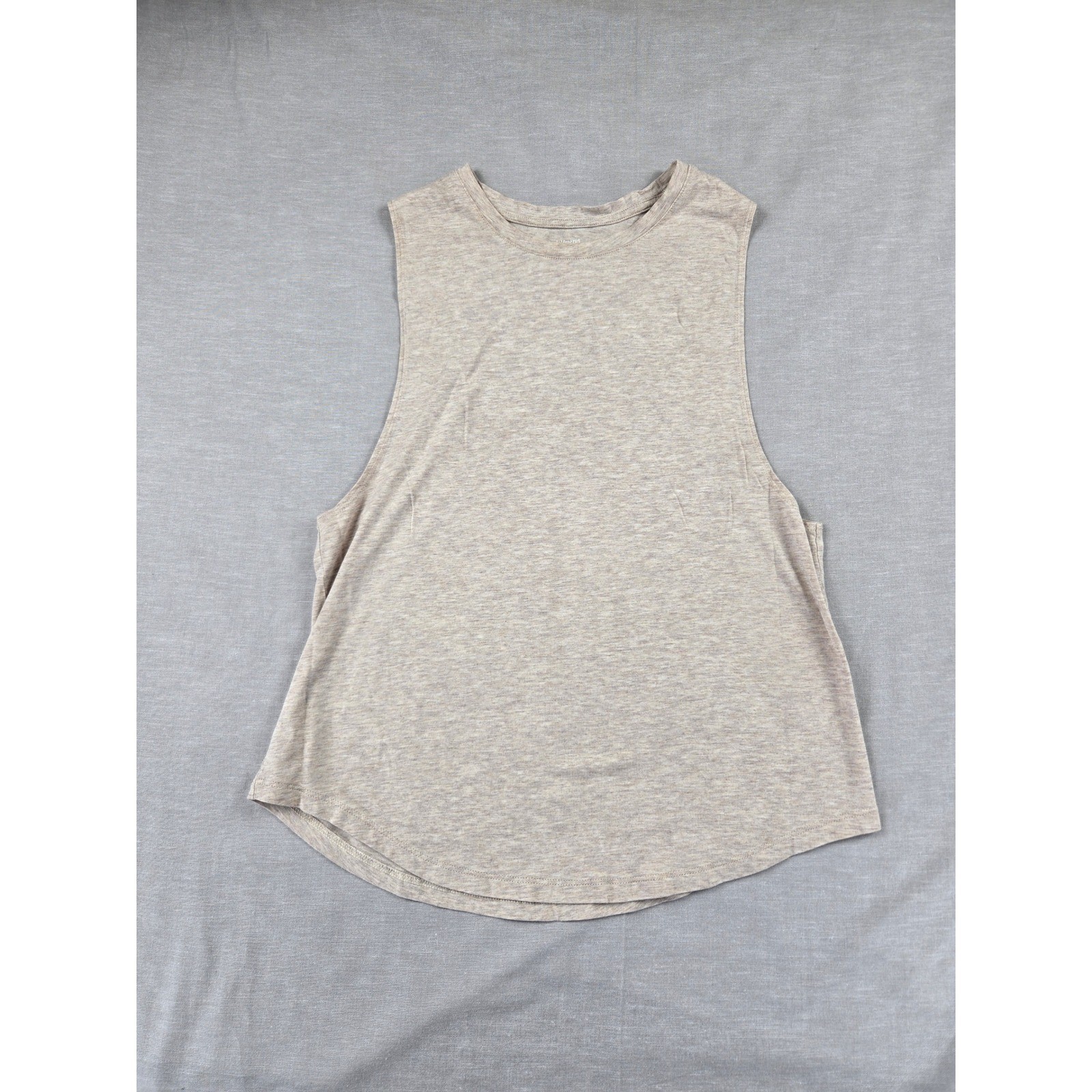 Girlfriend Collective Muscle Tank Top Oatmeal Heather XS Cupro Organic Cotton