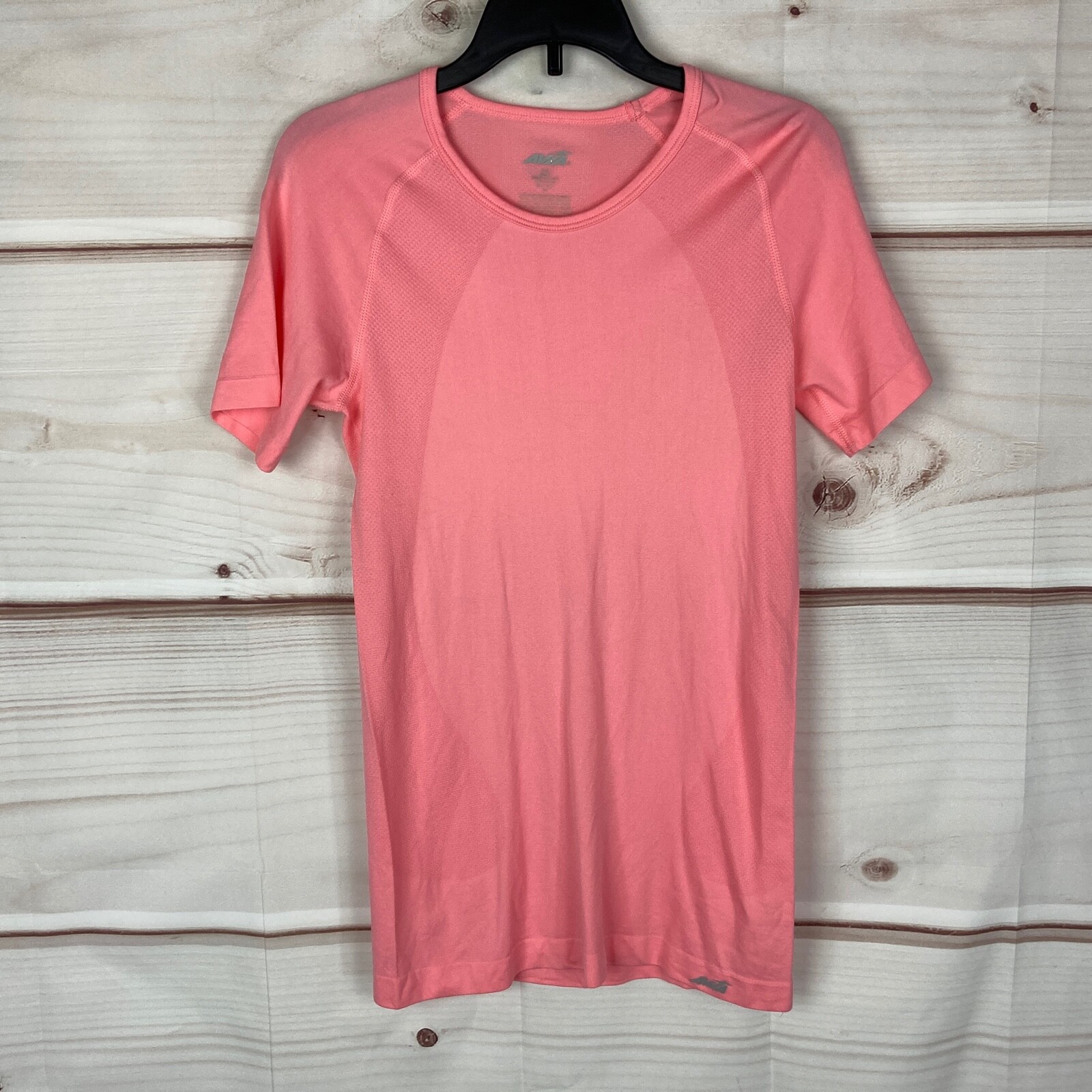Avia Top Womens Small Pink Short Sleeve Crew Neck Performance Slim Fit T-Shirt