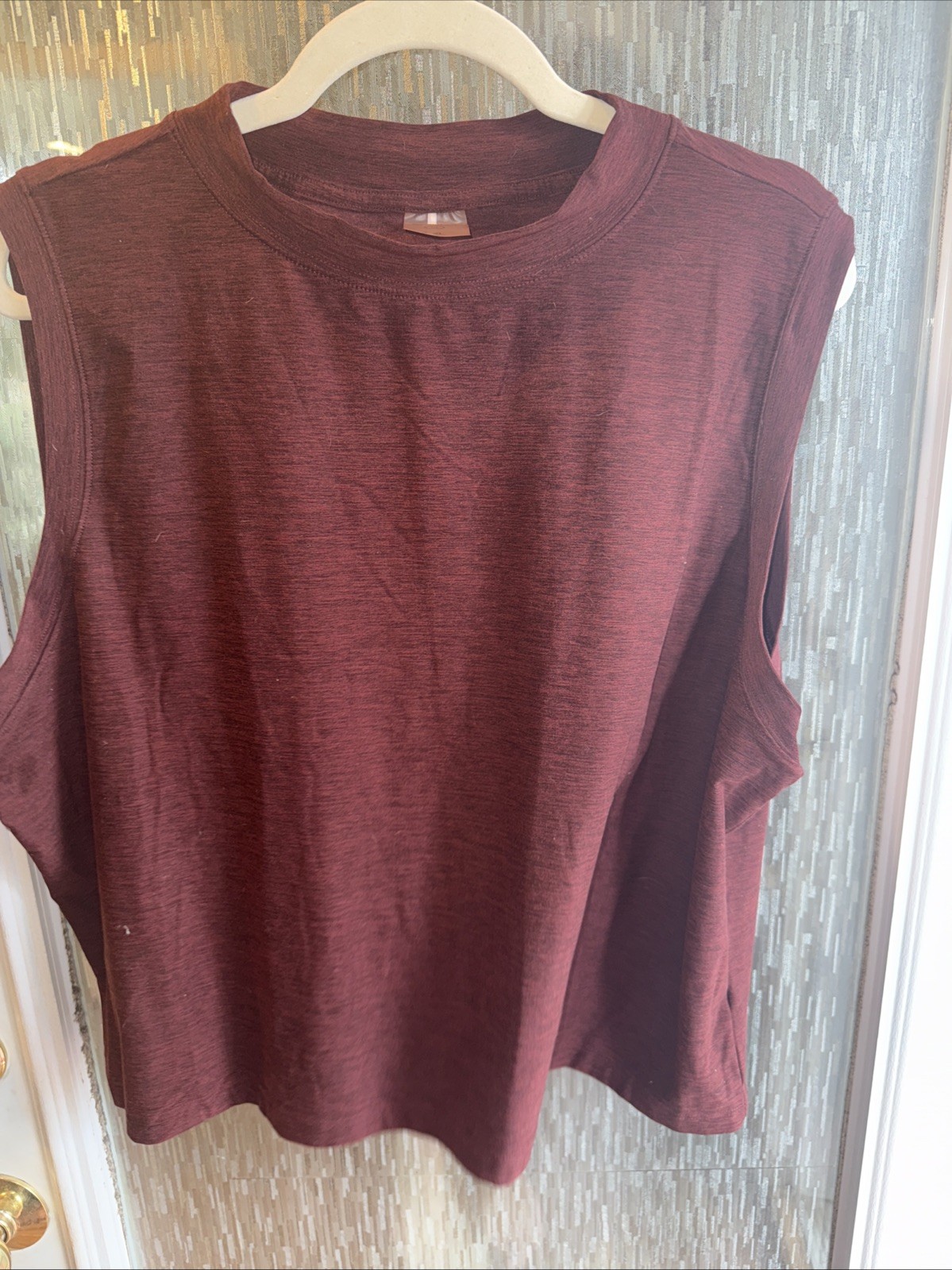 Calia Womens Maroon Red Lustralux Mock Neck Sleeveless Pullover Tank Top XXL