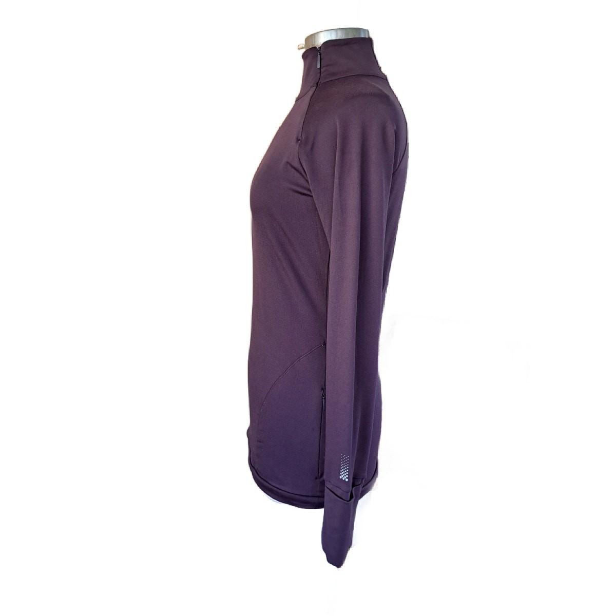 ATHLETA Superluxe Mock Zip Neck Pullover Top XS Wild Raisin Active Athletic