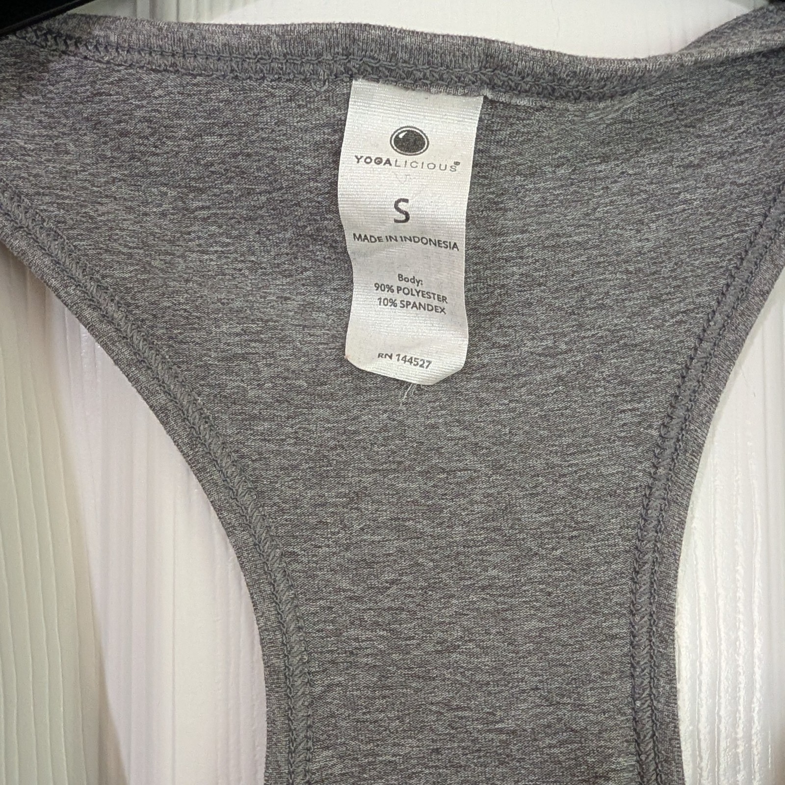 Yogalicious Womens Gray Racerback Activewear Tank Top Size S
