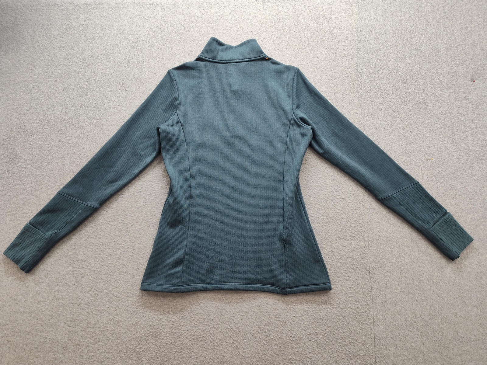Mondetta Pullover Womens Medium Blue Thermal 1/4 Zip Mock Neck Long Sleeve Top