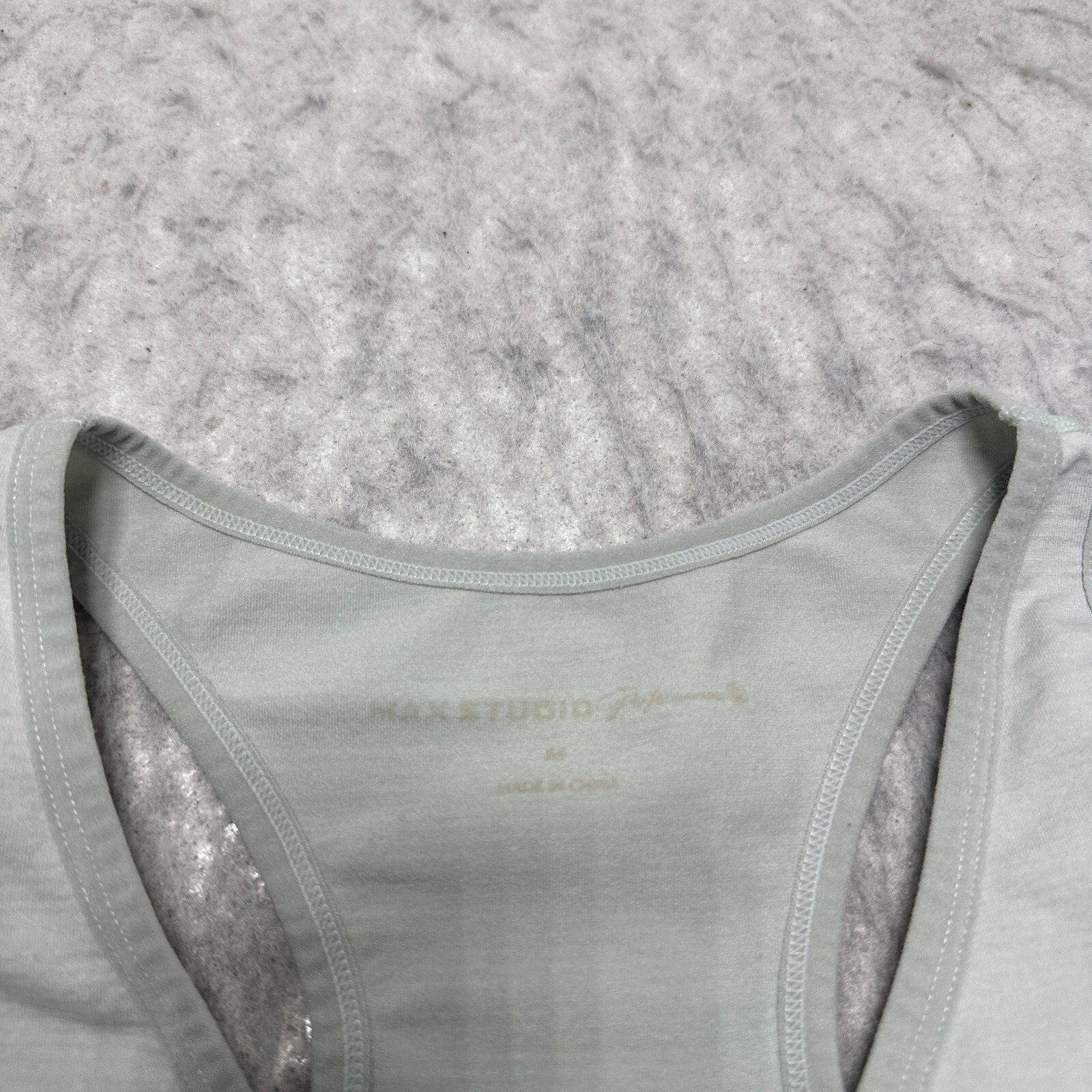 Max Studio Performance Workout Tank Top Green Scrunch Front Womens Size Medium M