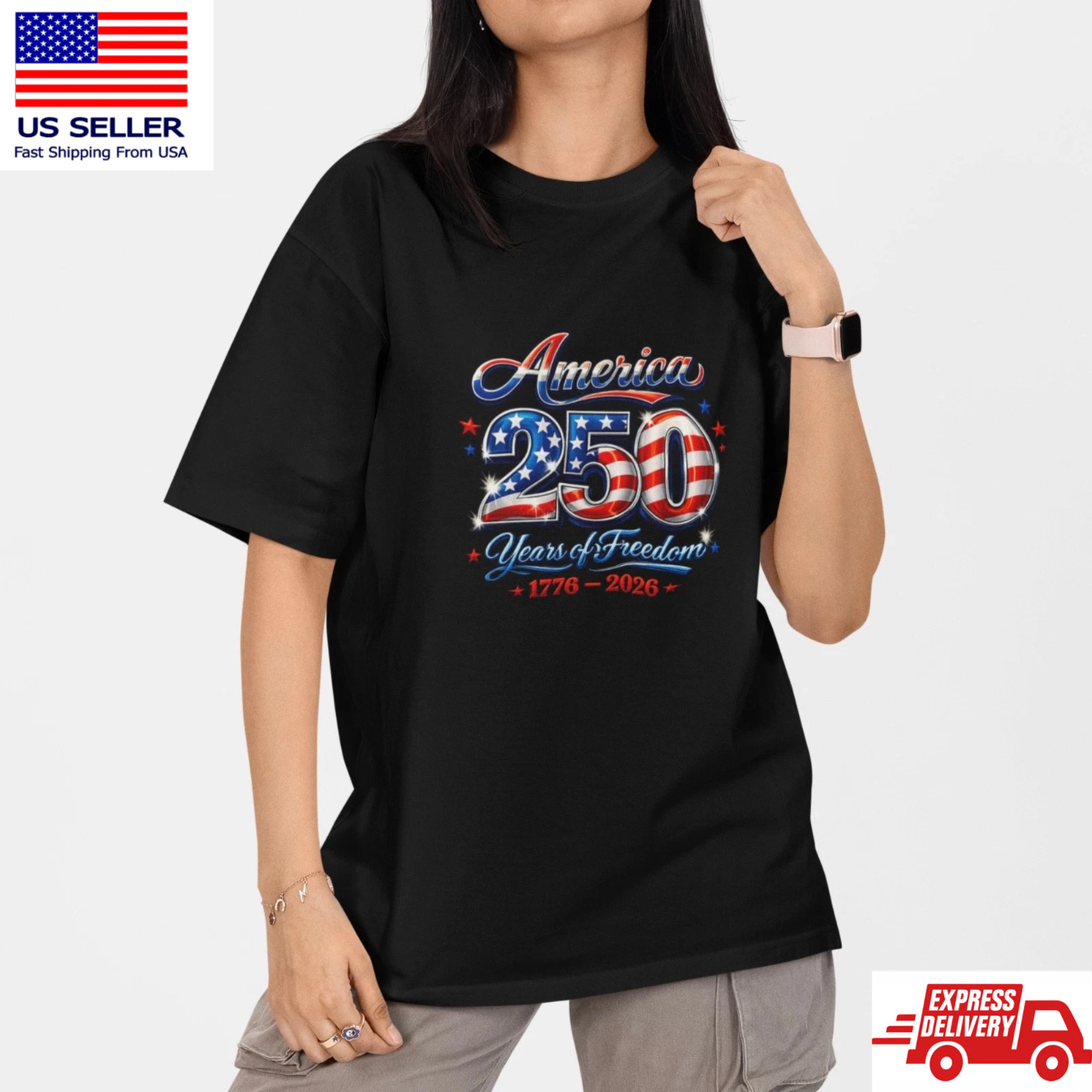 250 Years of Freedom Shirt USA 1776-2026 America Flag Tee Gift