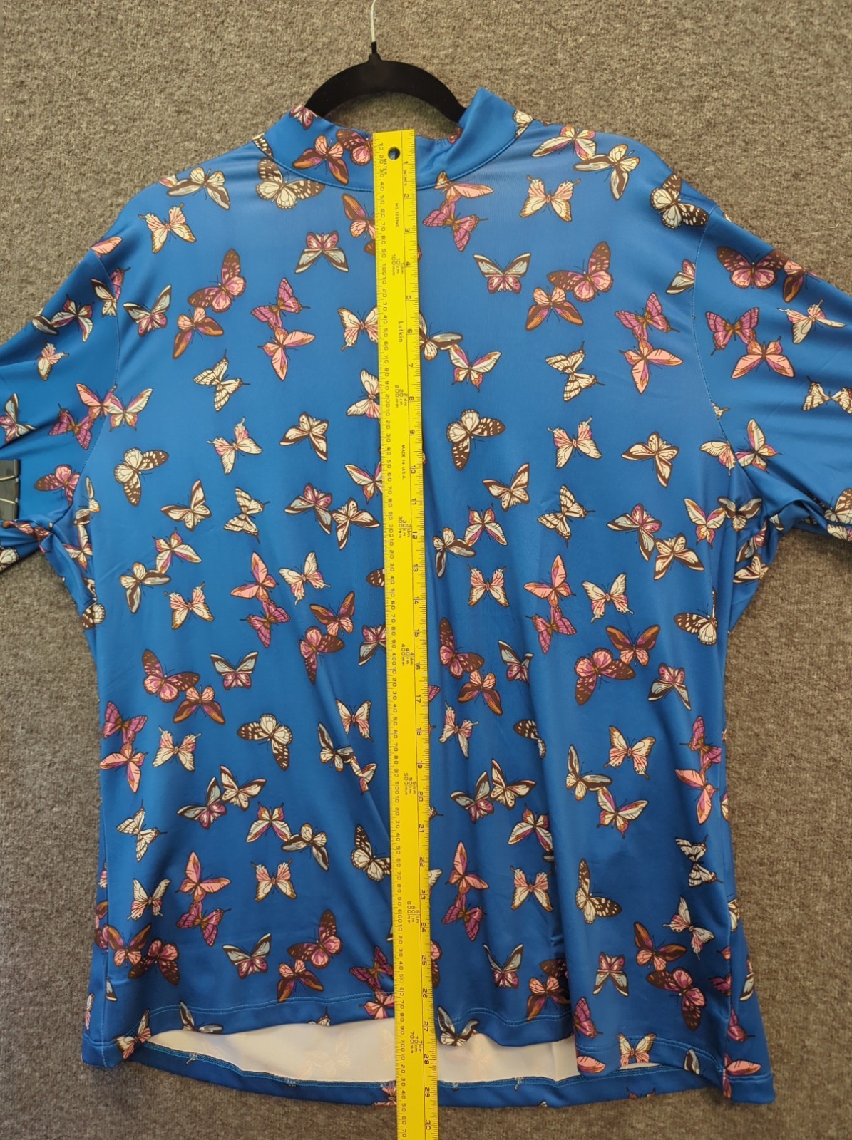 Perry Ellis Womens XL Butterfly Print Golf Polo Shirt Opti Dri Performance Top