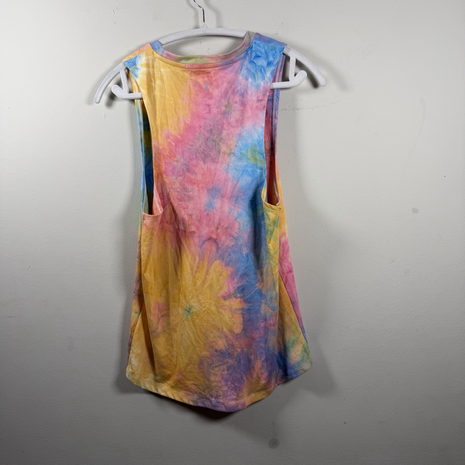 Zyia Active Hendrix Kettle Ball Large Moon Tie Dye Tank Top Pastel Rainbow