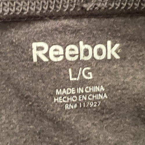 REEBOK Active Stretch Fit Gray Black Reflective Mock Neck Shirt Top womens Large