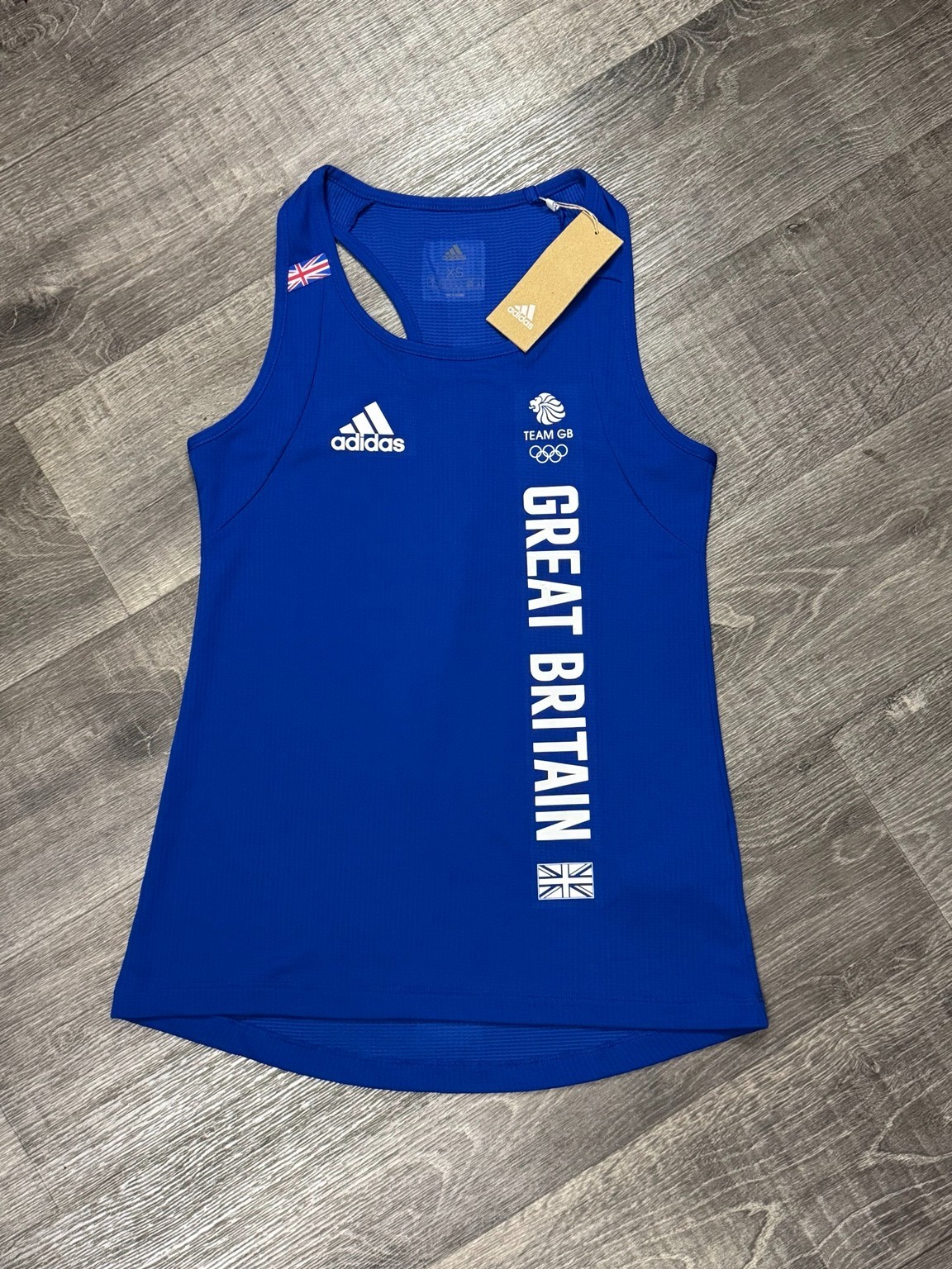 Adidas Team GB Tokyo Olympics Women’s Running Tank Top Vest FN1415 Blue XS UK 6